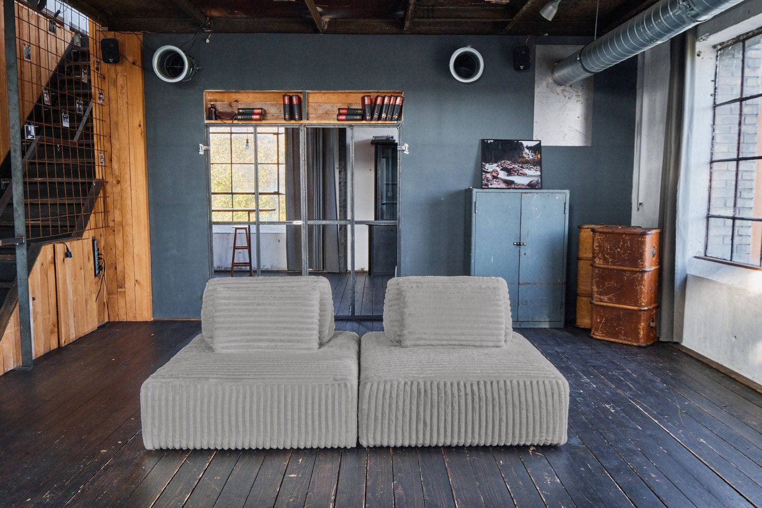 KAWOLA Sofa WIOLO SOFT Cord Sofa - Modular - Komfortabel & Flexibel - Wohnzimmer, Modulsofa. Weicher Breitcord. Abziehbar & vielseitig. 2 Module.