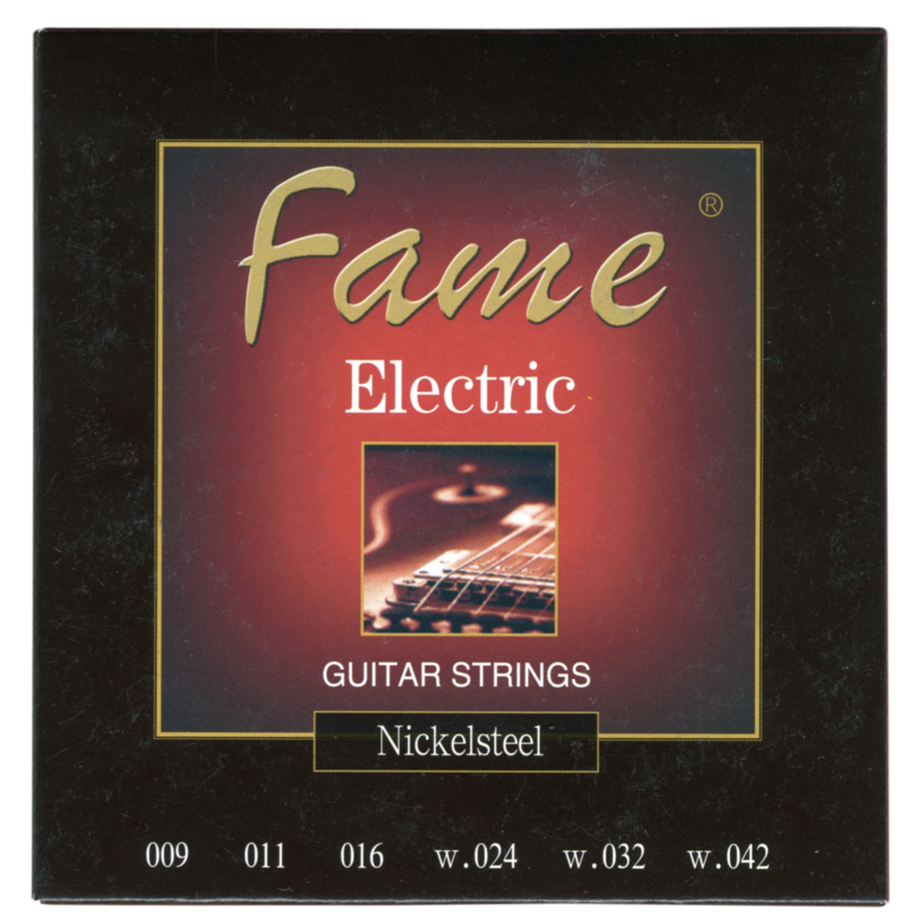 FAME Saiten, (E-Git.Saiten 09-42 Round wound Nickel Plated), E-Gitarrensaiten, 09-42, Nickel Plated