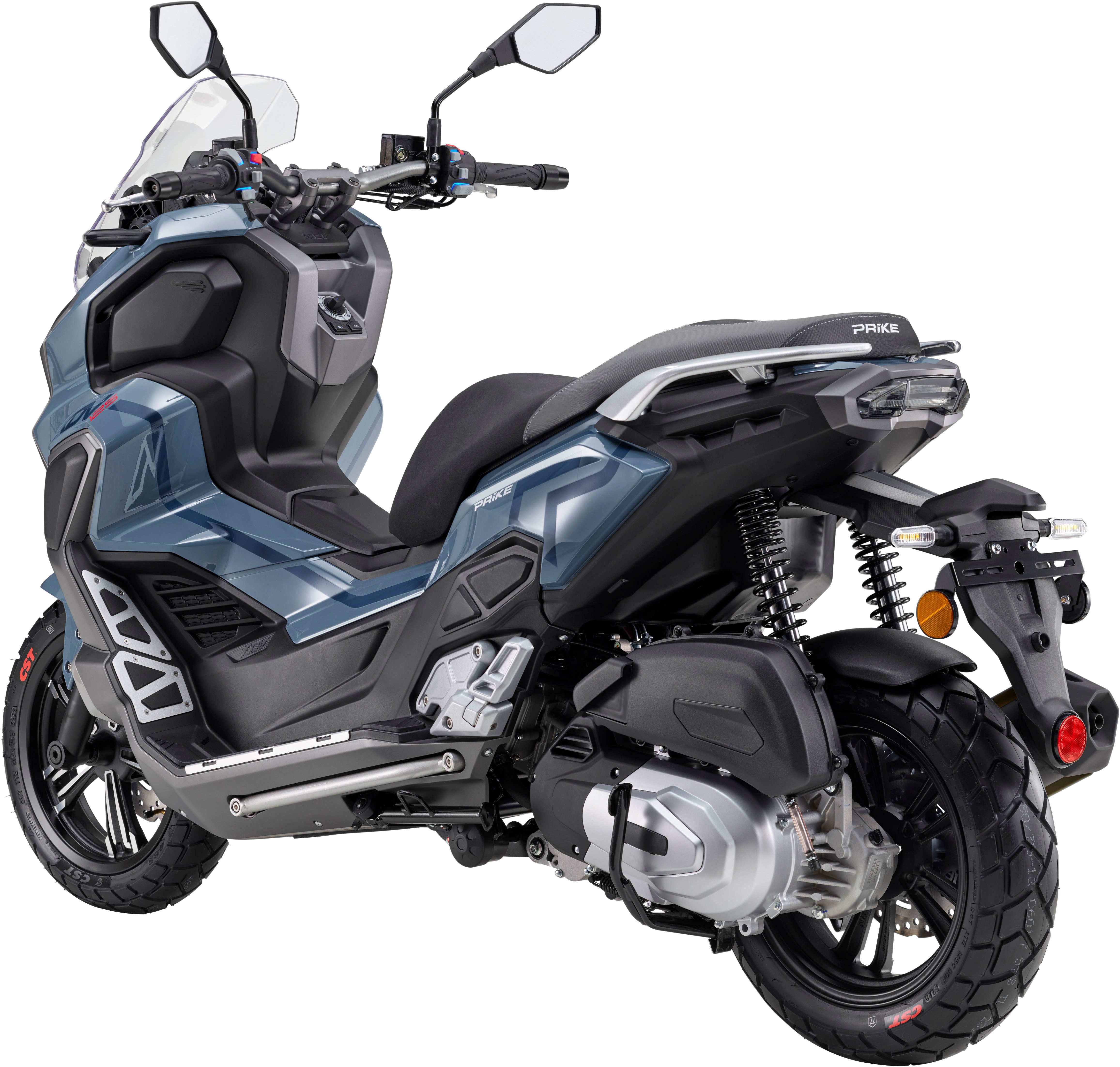 PRIKE Motorroller PRIKE XDV 125, E5+, Adventure, ADV Roller, 125 ccm, 95 km/h, Euro 5+, ABS, Windschutz, Heizgriffe, USB, EFI, digitales Display