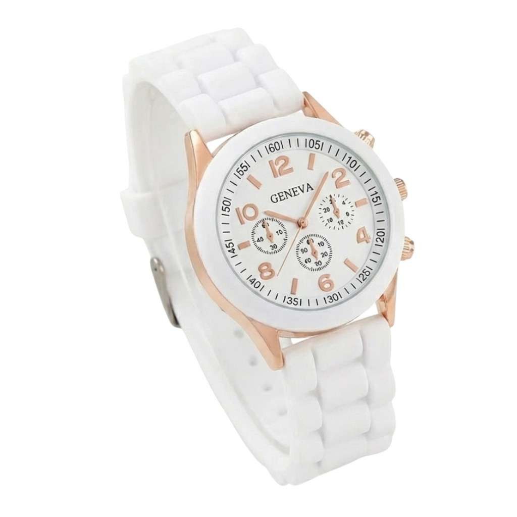 Taffstyle Quarzuhr Damenuhr Silikonarmband und roségold Gehäuse in Schwarz günstig online kaufen