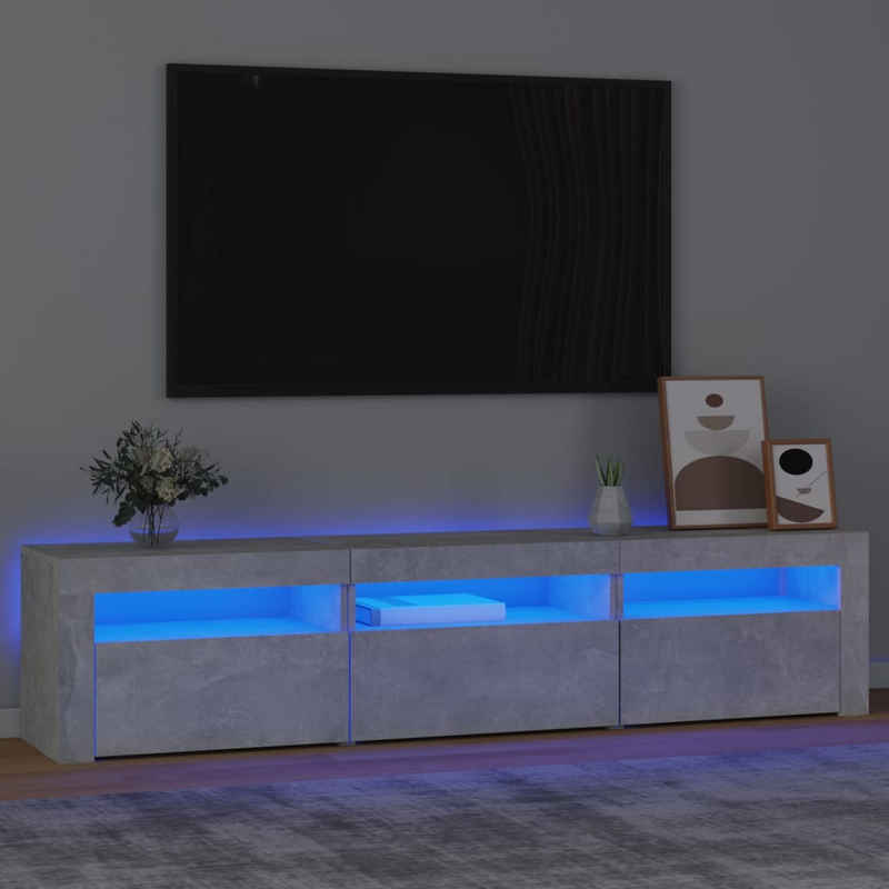 vidaXL TV-Schrank TV-Schrank mit LED-Leuchten Betongrau 180x35x40 cm (1-St)