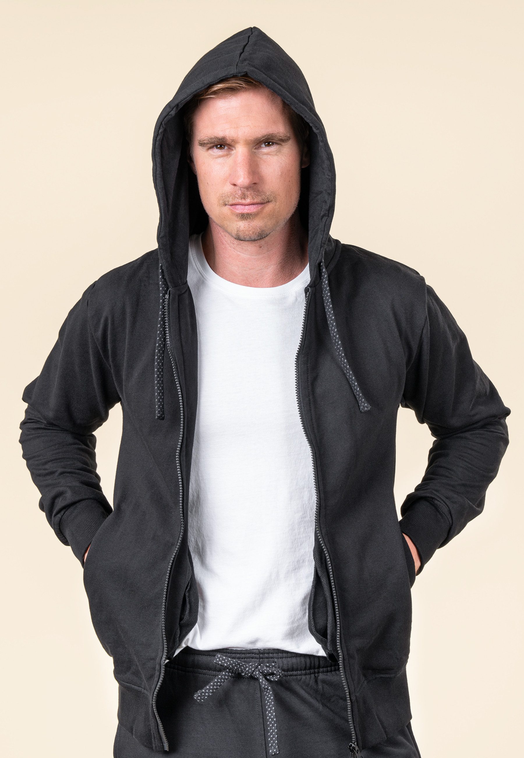 LIVING CRAFTS Kapuzensweatjacke CAMERON GOTS zertifiziert