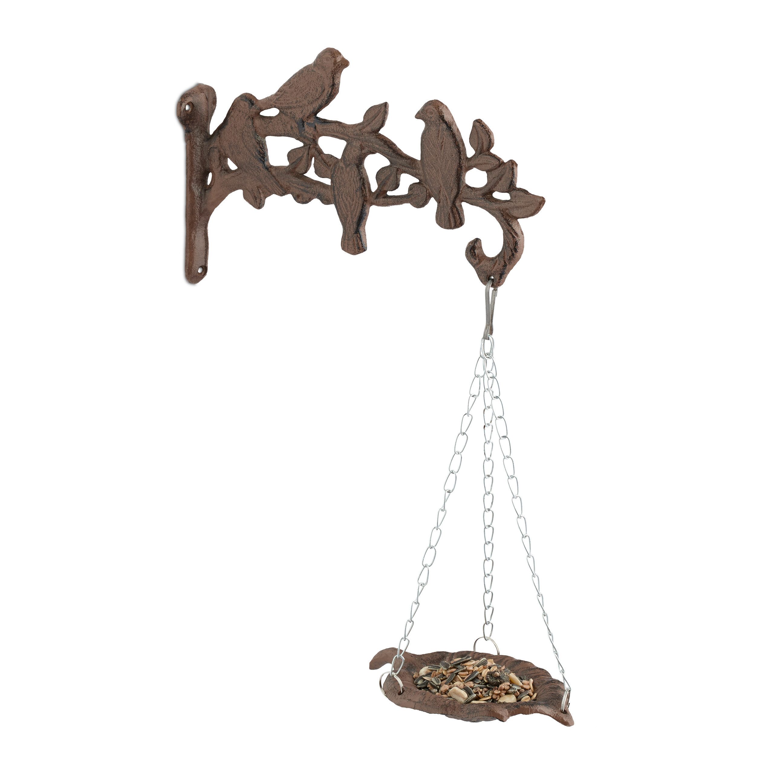 relaxdays Vogeltränke Gusseisen Wand
