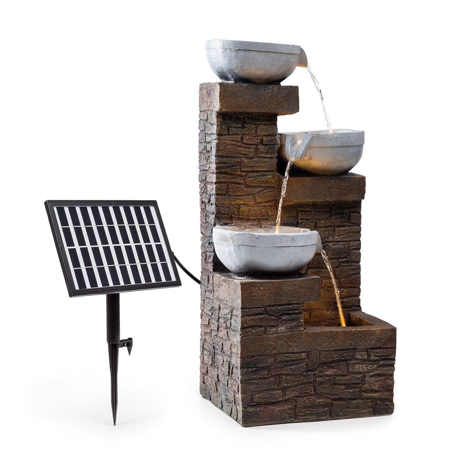 blumfeldt Wasserspiel Fez Solarbrunnen, (Set, Solarpanel,LED-Beleuchtung und Anschlussmaterial), spring zimmer zier brunnen led-beleuchtung terasse solar outdoor