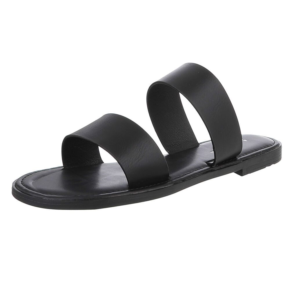Ital-Design Stylische Sandalen für Freizeit – Komfort und Eleganz Pantolette (89372812) Blockabsatz Pantoletten in Schwarz