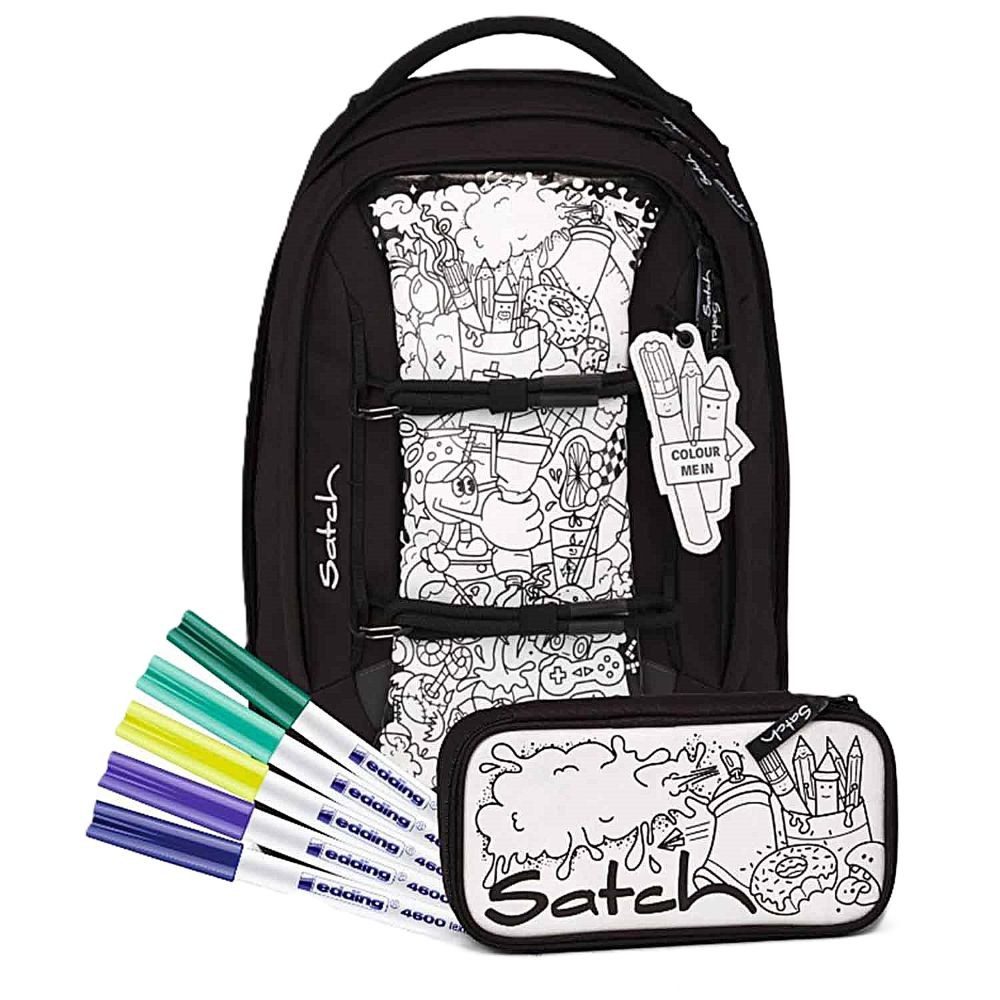 Satch Schulrucksack Pack (3tlg., inkl. Schlmaperbox und Stifte-Set (5tlg)