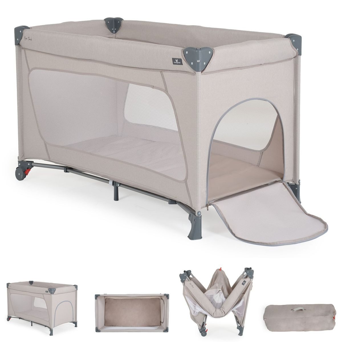 Baby-Reisebett Reiselaufstall One Touch Räder
