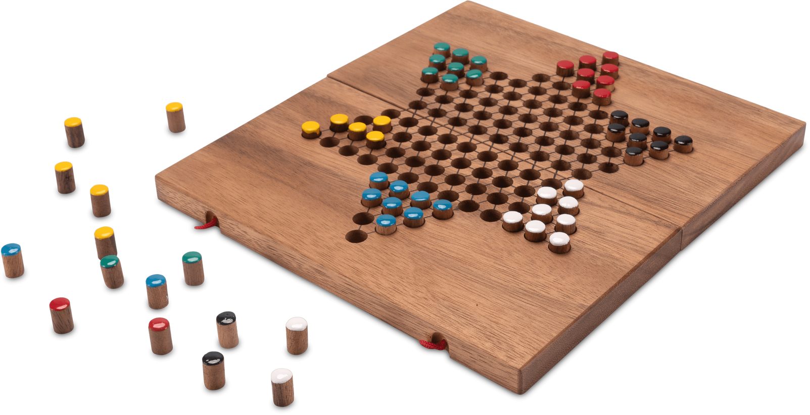 LOGOPLAY Spiel Halma Gr. L, Gesellschaftsspiel, Halma Gr. L für 2 bis 6 Spieler Spielfeld 26 x 27 cm 6 x 10