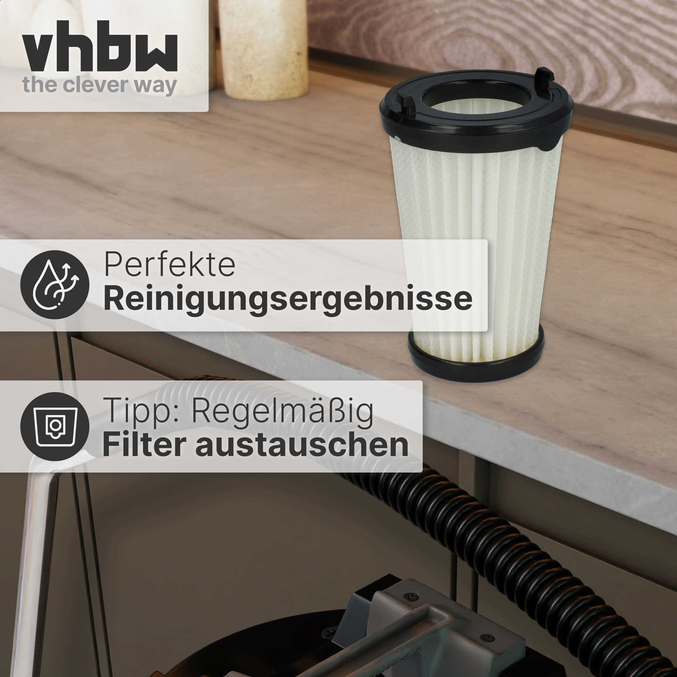 vhbw Patronenfilter passend für AEG CX7-2-45MÖ, CX7-2-45IM, CX7-2-45I360, CX7-2-45S360, für Staubsauger