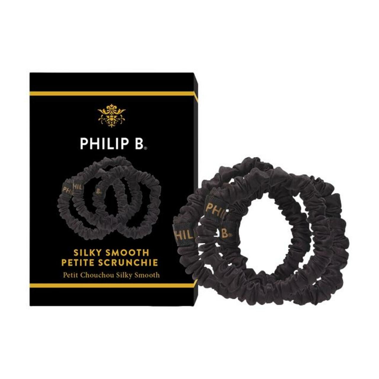 Philip B Haargummi Petite Black Scrunchie, 3-tlg.