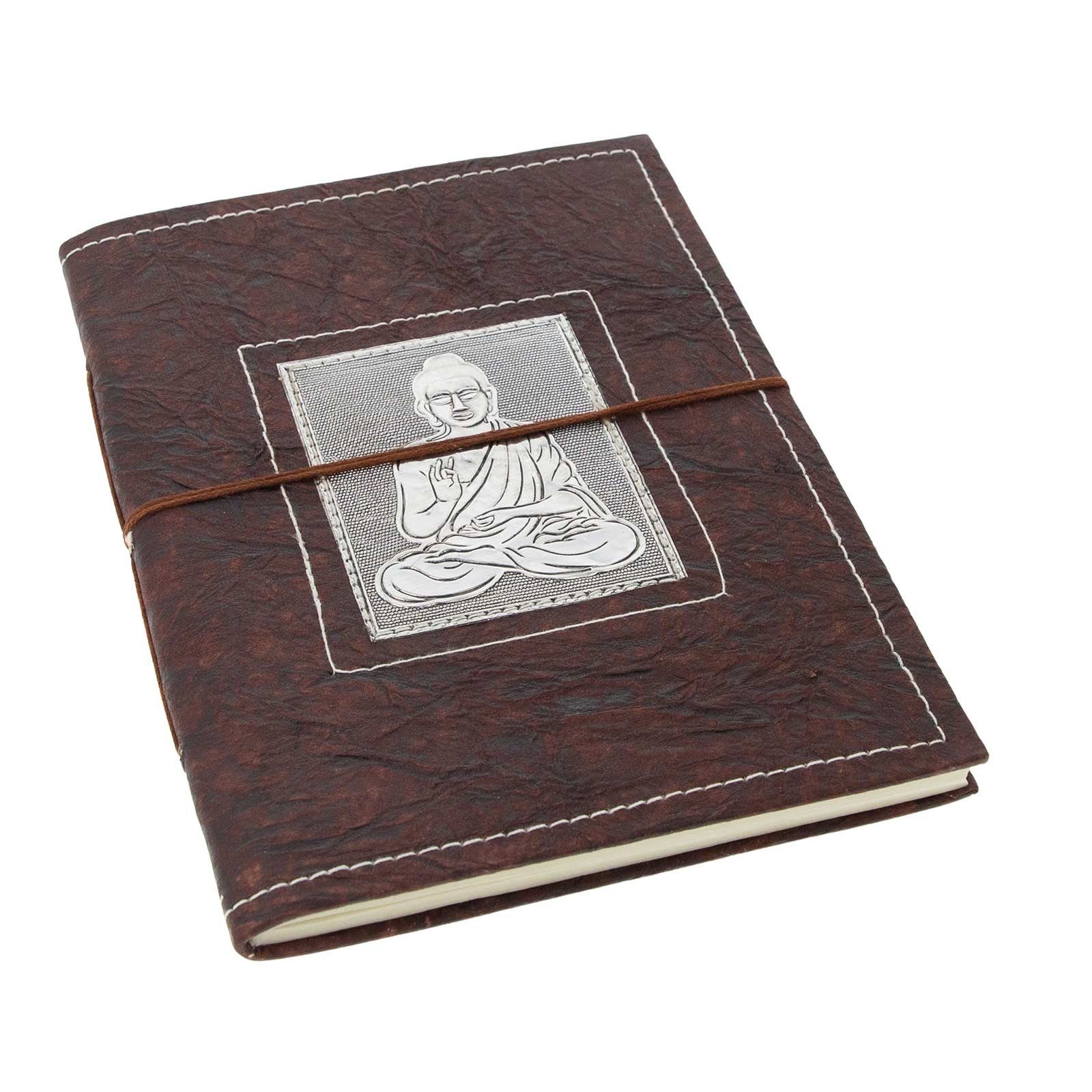 KUNST UND MAGIE Notizbuch Buddha handgefertigt-Geprägtes Poesiealbum Notizbuch 20x15cm Tagebuch