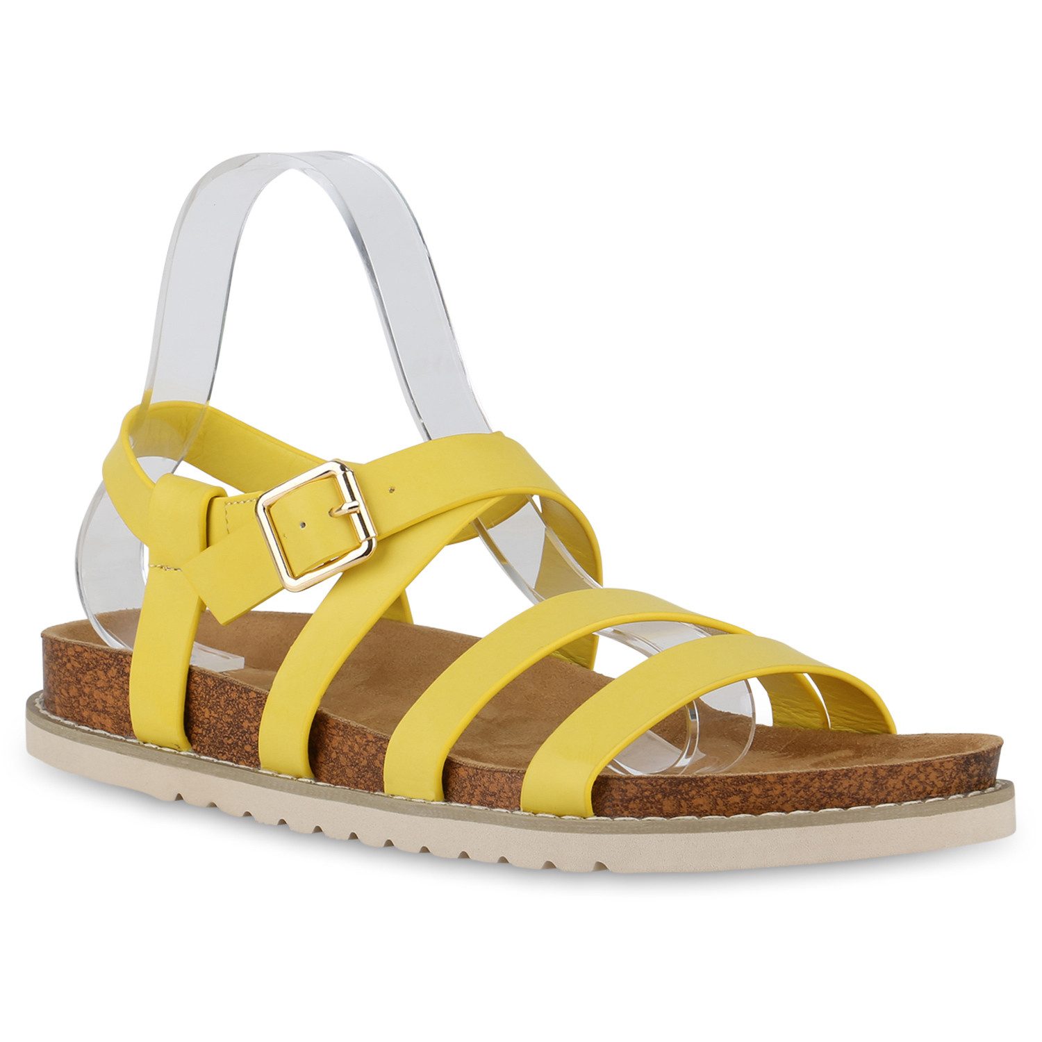 VAN HILL 21576843 FT 2TM12005 JOLIE Damen Sandalen Ochre 43 Riemchensandale Damen Übergrößen Riemchensandalen Sandalen Profil-Sohle