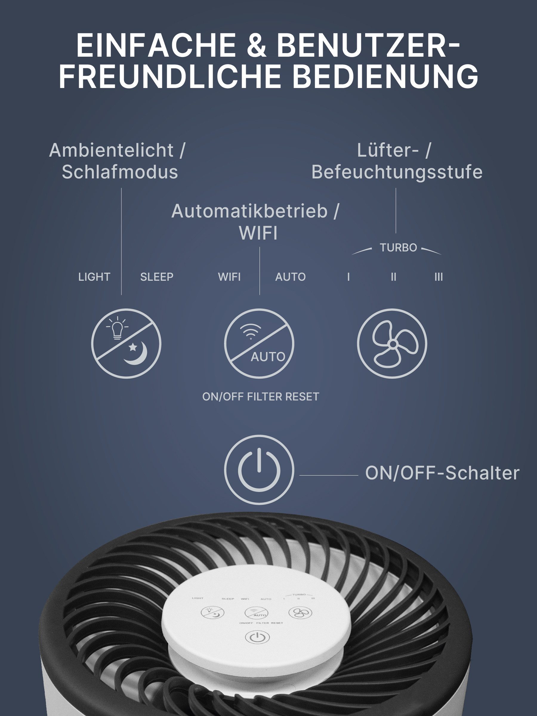Comedes Luftbefeuchter Comedes Luftbefeuchter Umecto 300, bis 45 m², 2,8 Liter Wassertak, 2.8 l Wassertank, Smart-Home fähig