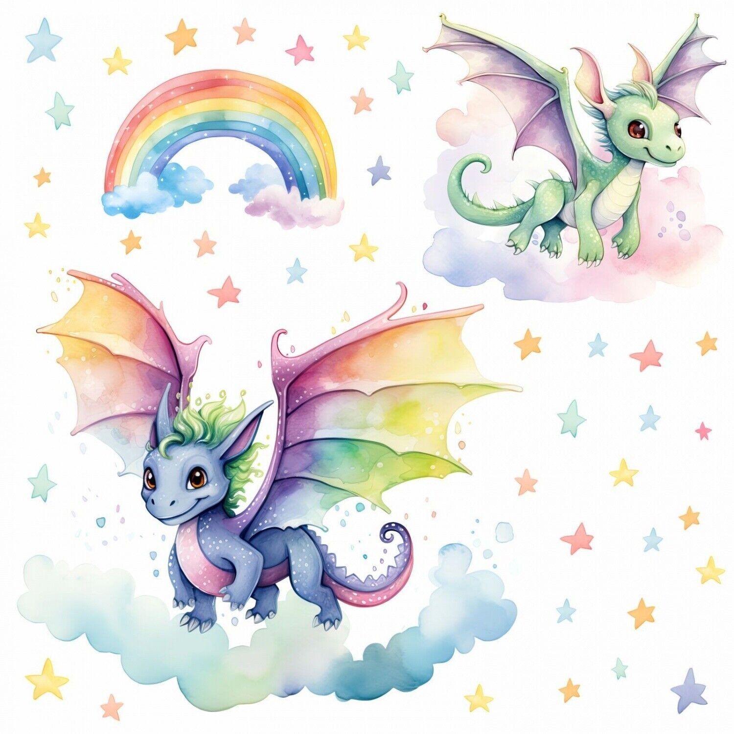 nikima Wandtattoo 255 Wandtattoo bunte Drachen günstig online kaufen