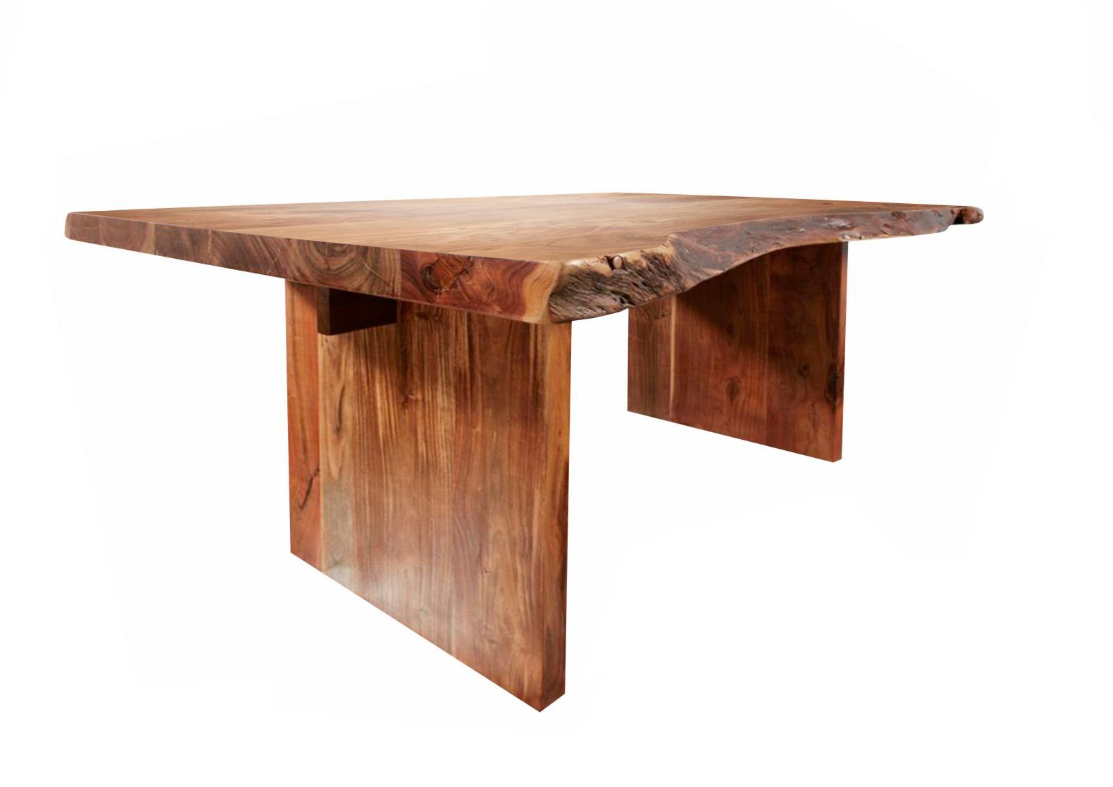 Massivmoebel24 Esstisch FREEFORMAkazieMassivholzdunkelbraun (Massivholz zerlegt 125 kg FREEFORM #112), Akazie 150x100x78 cm (BxTxH) dunkelbraun lackiert
