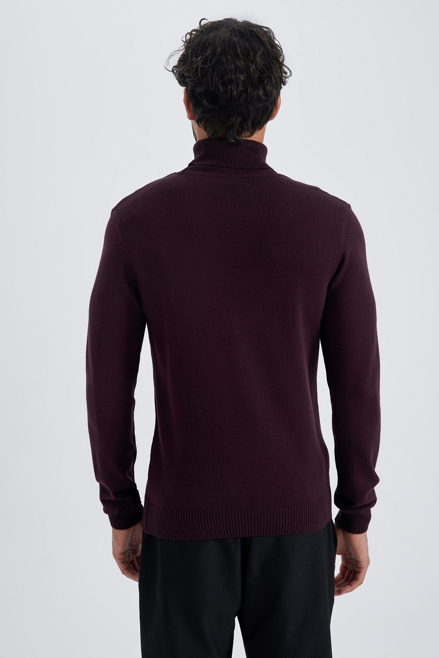 Herren Rollkragenpullover DeFacto Bordeaux FIT Rollkragenpullover SLIM