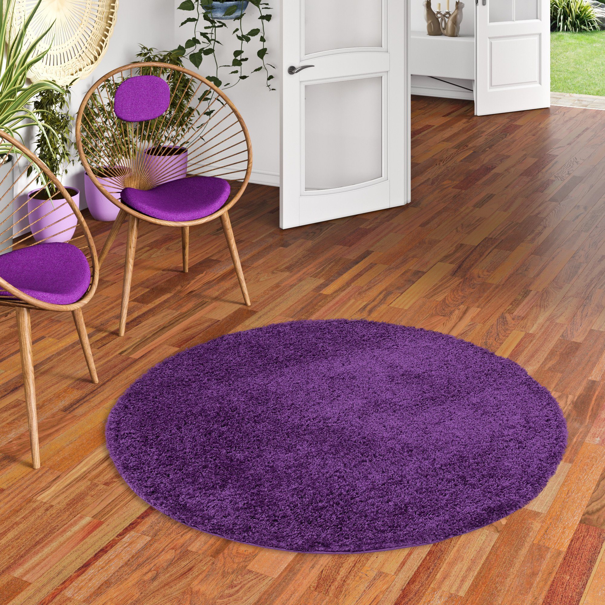 Pergamon Hochflor-Teppich Hochflor Langflor Shaggy Teppich Fluffy Rund, Run günstig online kaufen