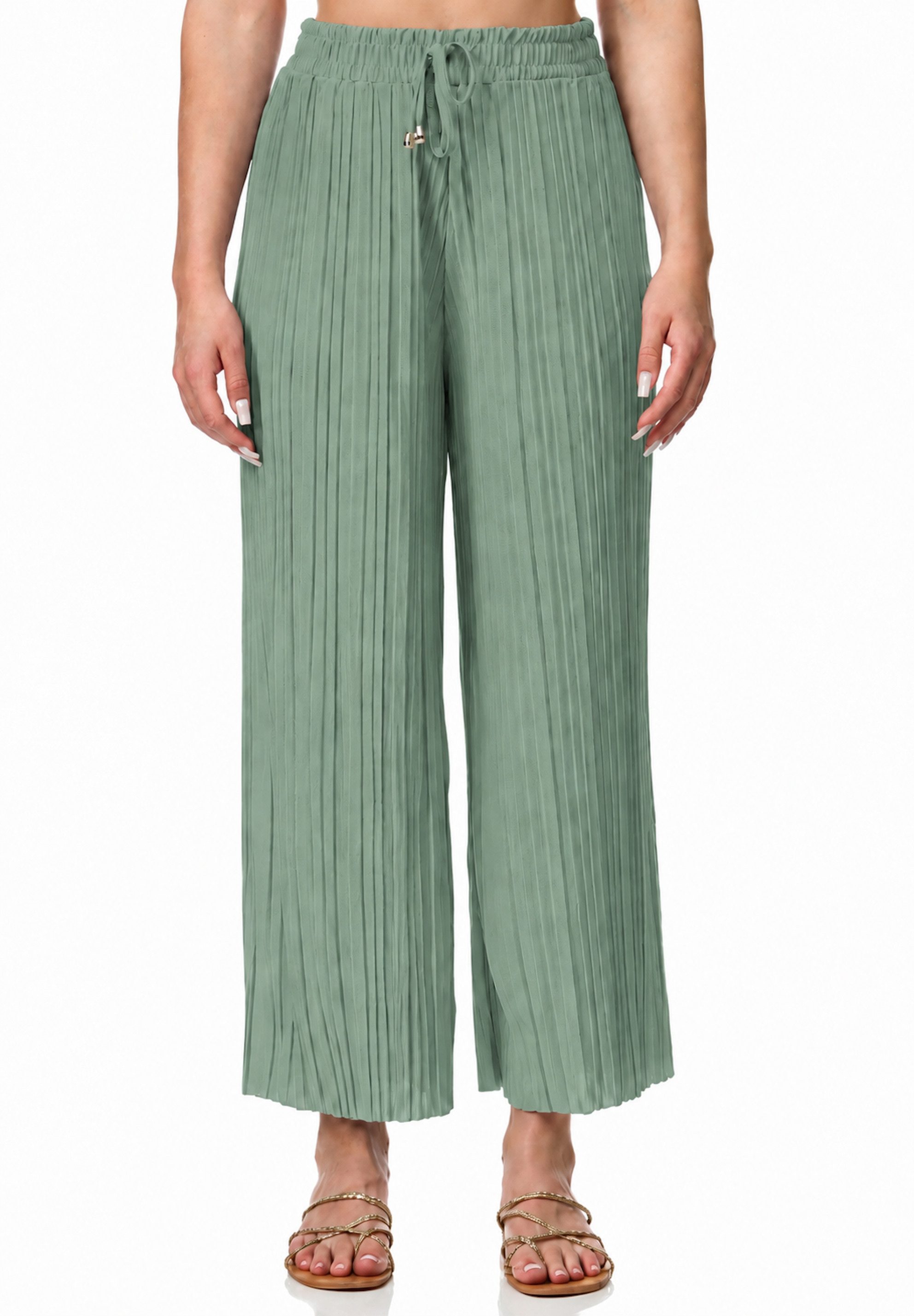 Worldclassca Stoffhose Worldclassca Stoffhose Plissierte Sommer Hose weitem Bein Faltenhose Neue Kollektion - Stilvolle und gemütliche Sommer Mode für Damen