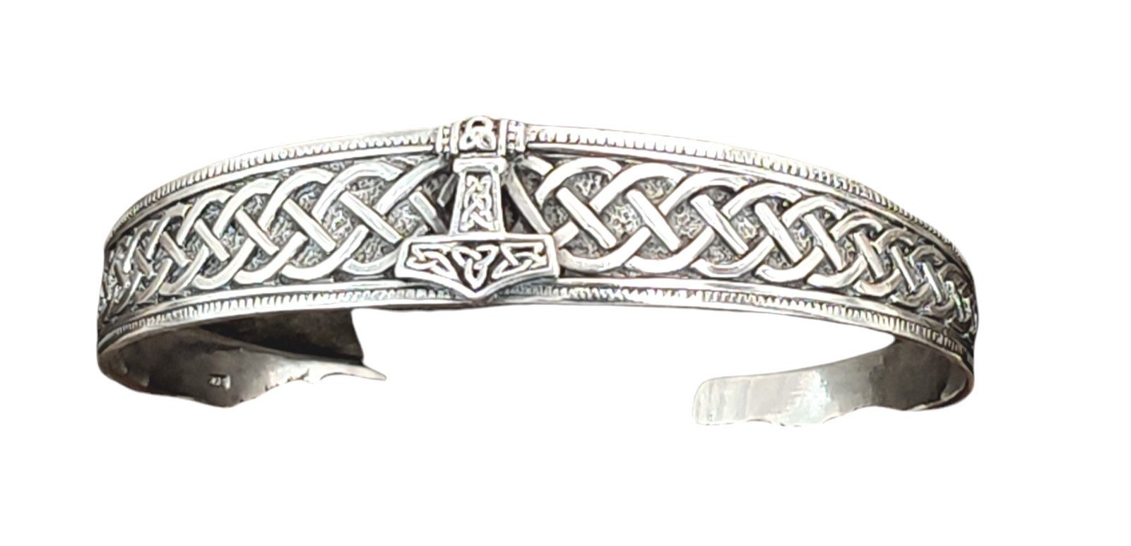 Kiss of Leather Armband Armband Armreif 925 Sterling Silber Thorshammer Thorhammer Thor ABTh2