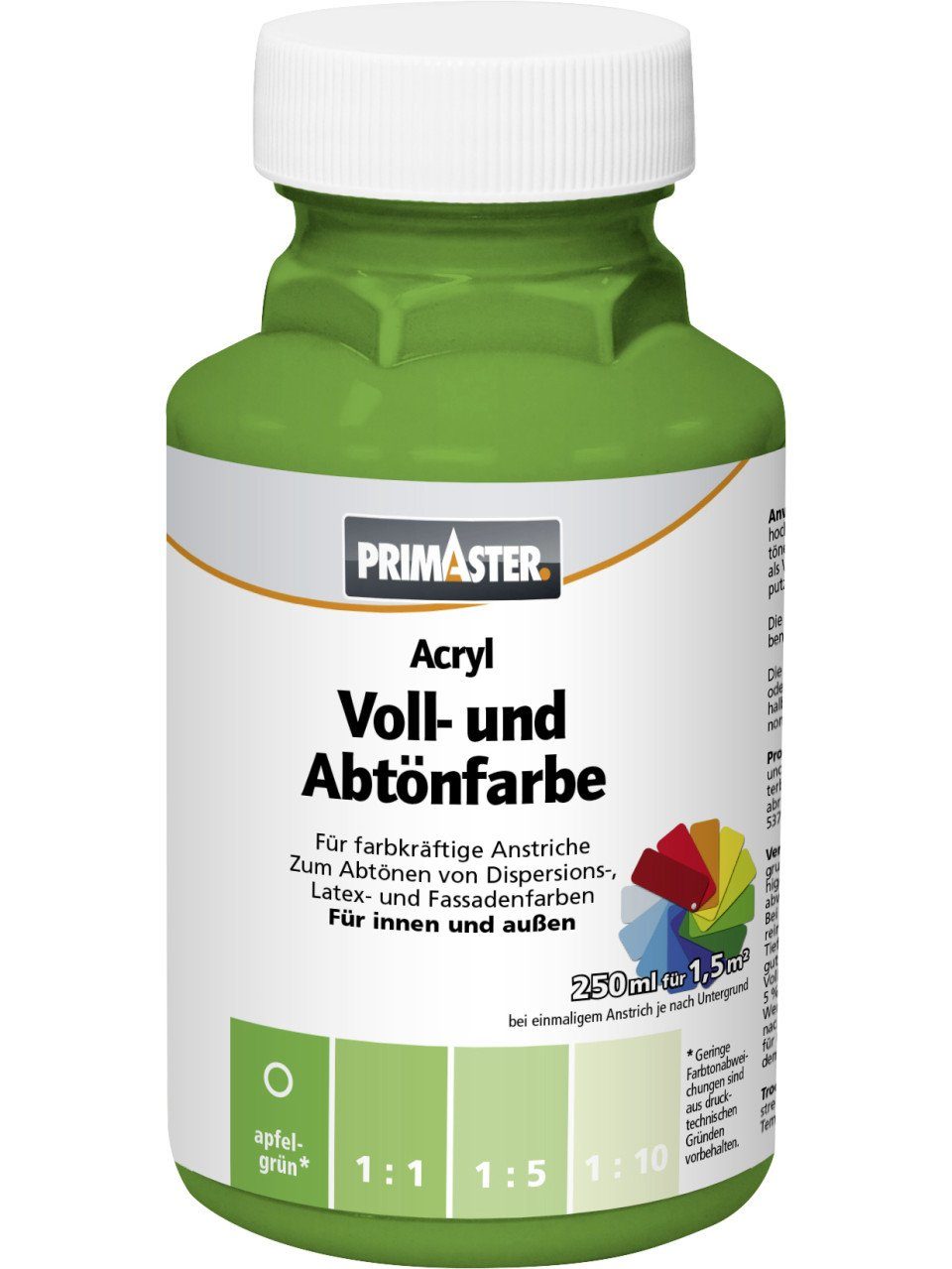 Vollton- und Abtönfarbe Primaster Voll- und Abtönfarbe 250 ml apfelgrün