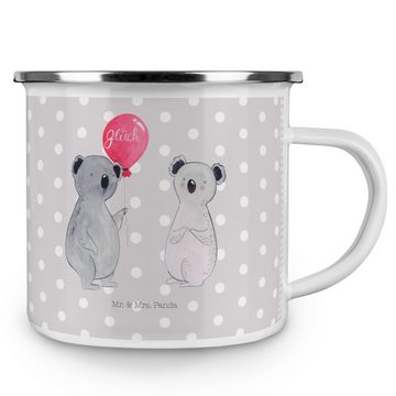 Mr. & Mrs. Panda Becher Koala Luftballon - Grau Pastell - Geschenk, Party, Emaille Trinkbeche, Emaille, Liebevolles Design