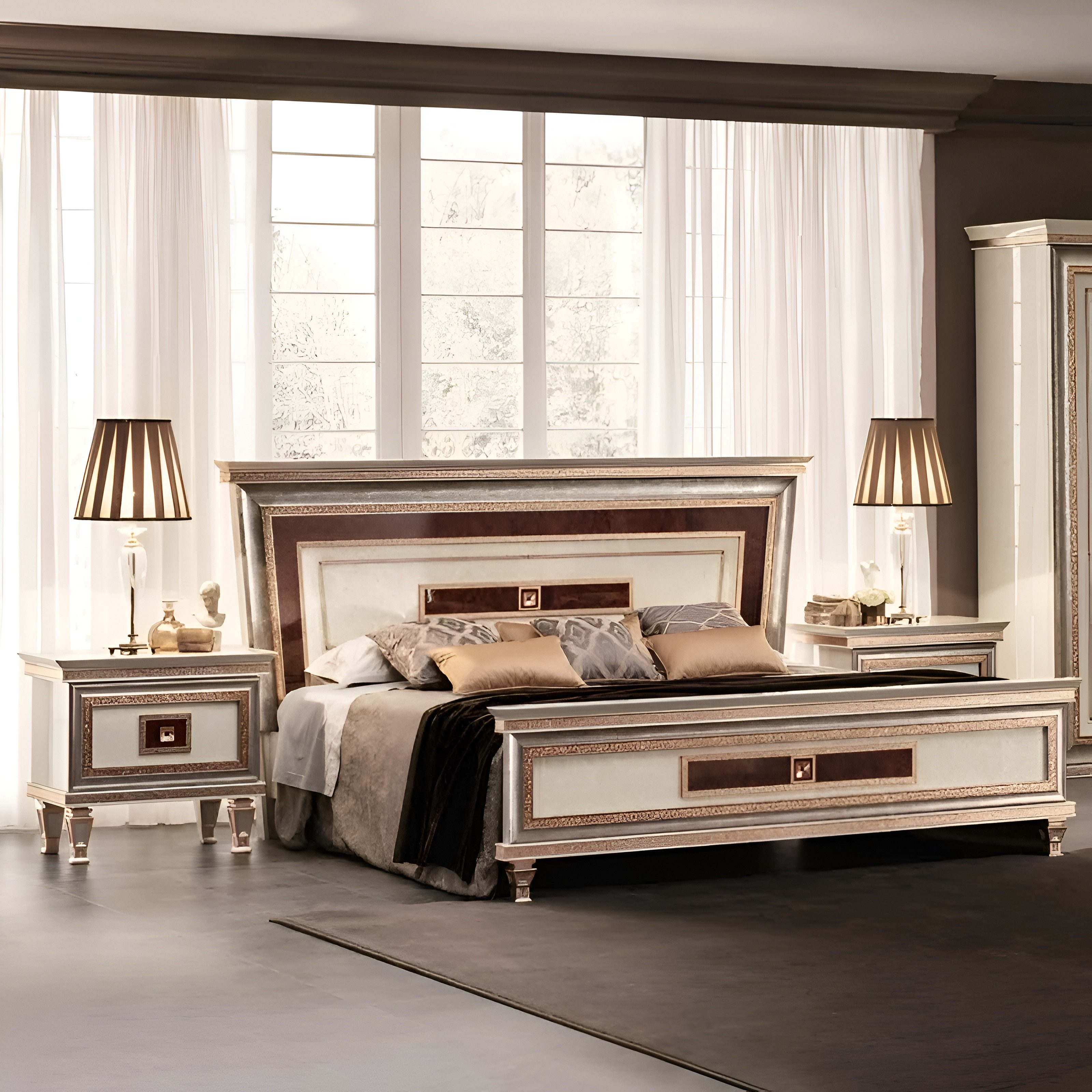 Xlmoebel Bett Luxus Bett Polster Doppel Eheleder Modern Schlafzimmer (1-tlg), Hergestellt in Europa