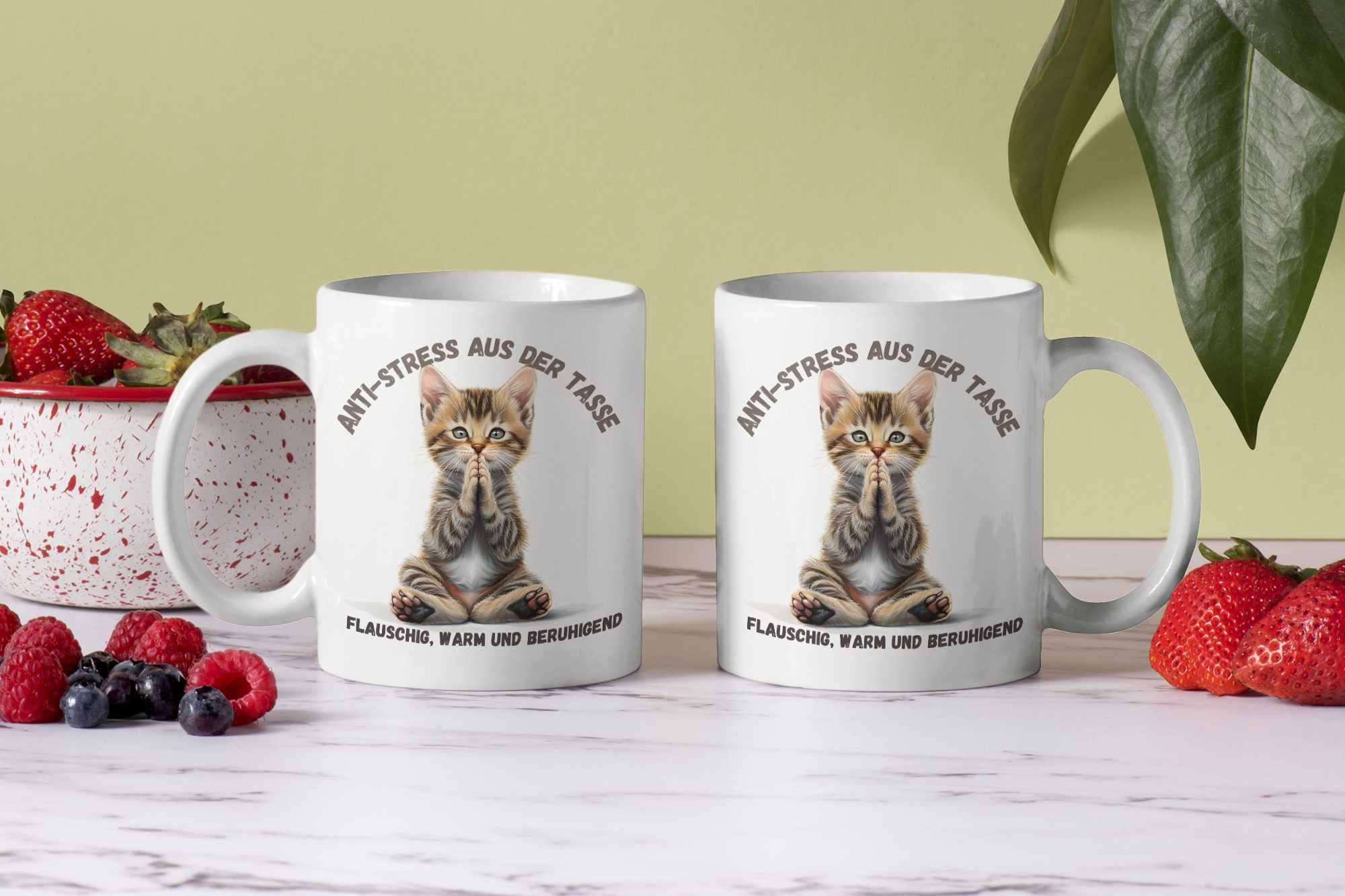 WS-Trend Tasse Anti Stress Baby Katze Kätzchen Kaffeetasse Teetasse Geschenkidee, Keramik, 325 ml