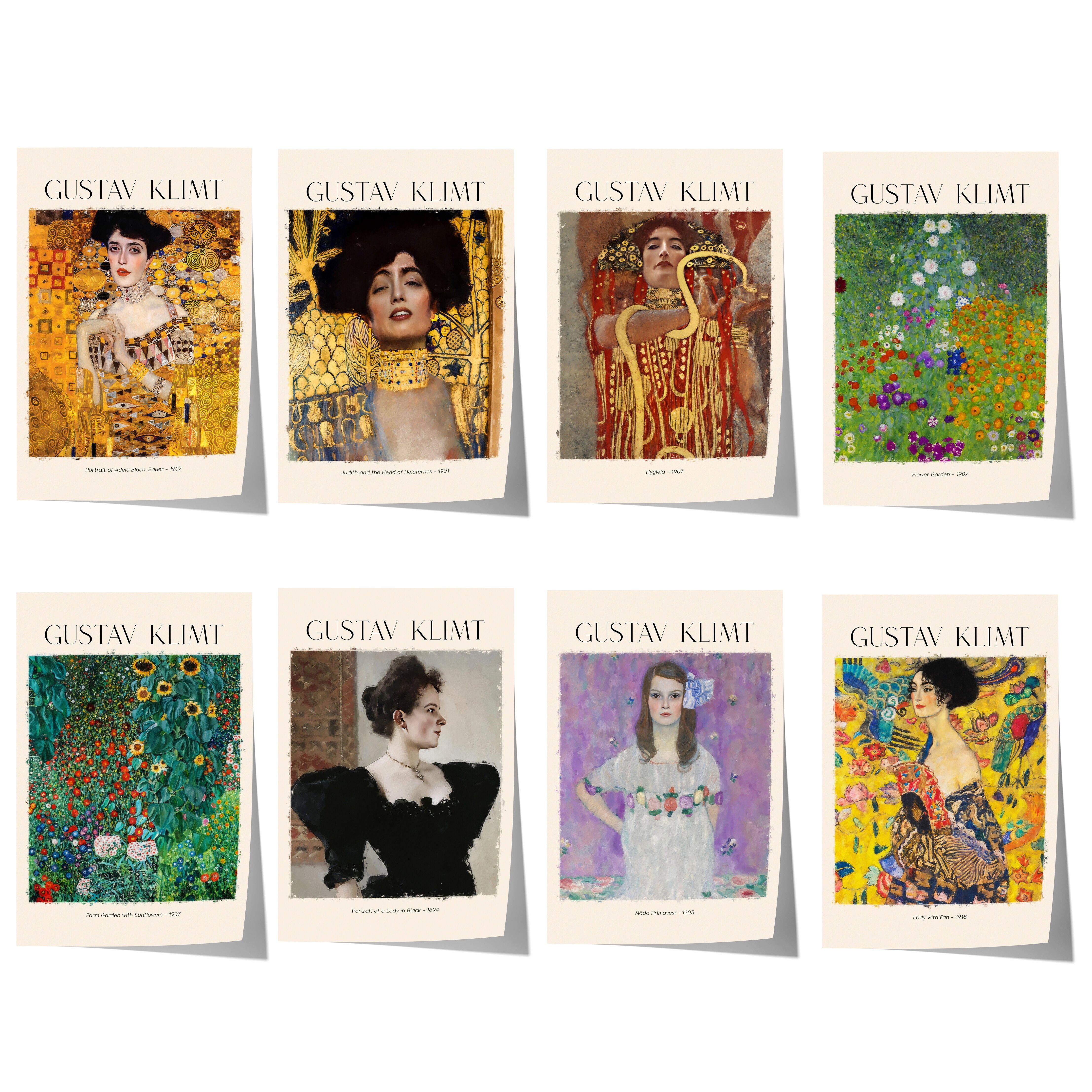JUSTGOODMOOD Poster Gustav Klimt Kunst Geschenkidee Jugendstil Porträts Blumen Garten Klas, A (1 St)