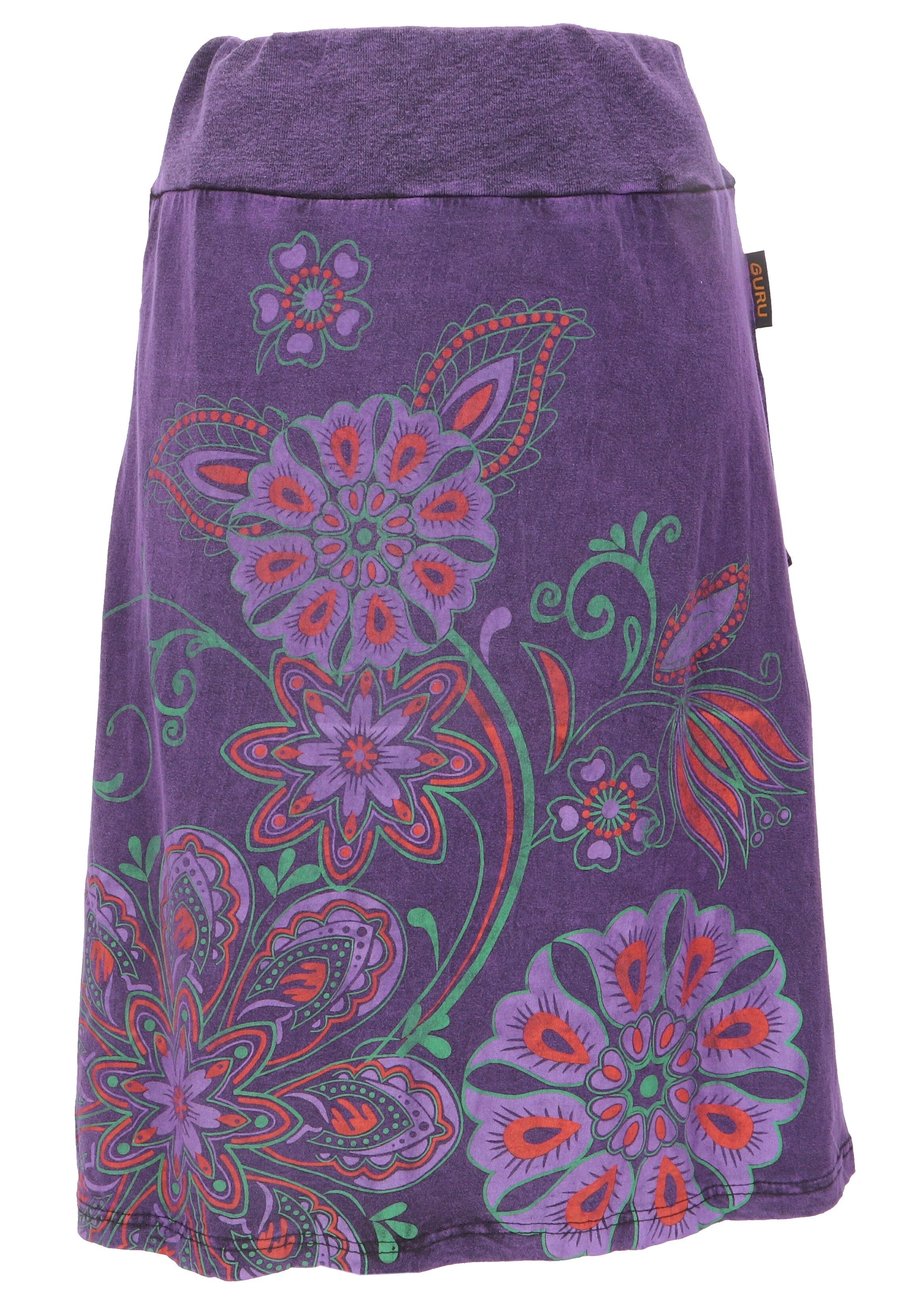 Guru-Shop Minirock Minirock, Boho chic Rock, Retro Baumwollrock -.. alternative Bekleidung