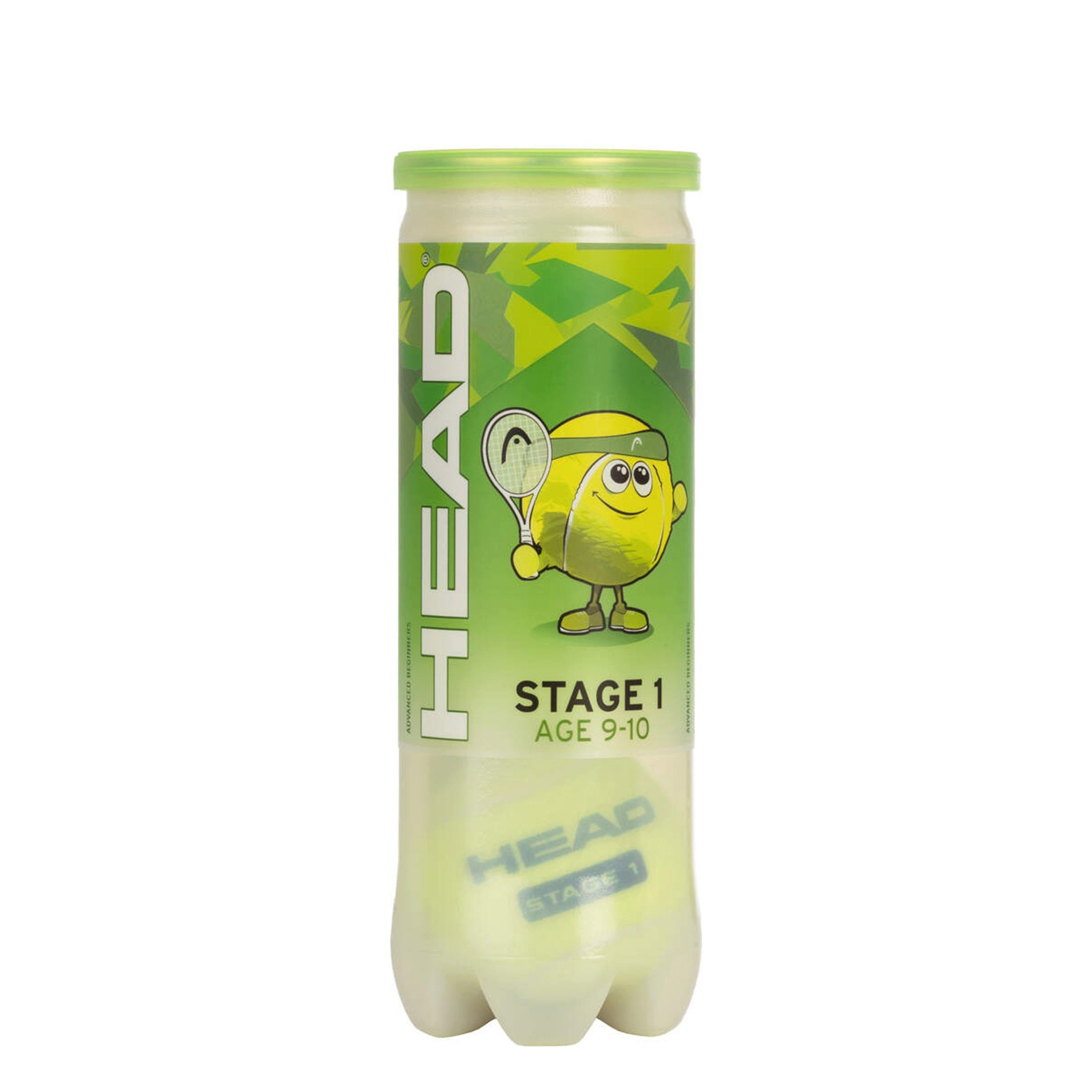 Head Tennisball (Stage 1 Green - 3 Tennisbälle - Play and Stay Ball - (3er Dose)