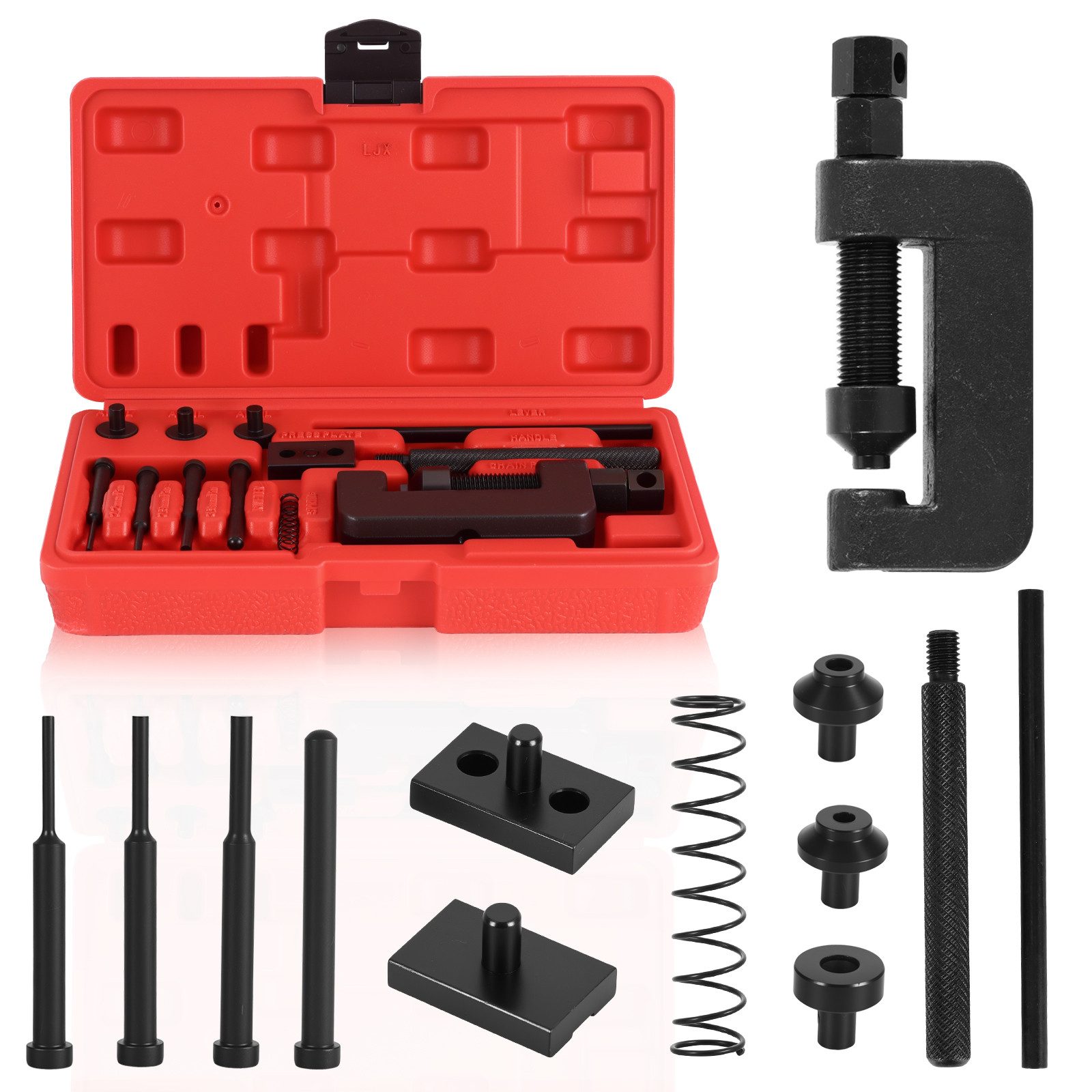 BlingBin Kettennieter 13 Stück Motorrad Kettenbrecher Werkzeugsatz für Motorrad, Fahrrad, (1er Set, 13-St., 13tlg), Fahrrad-Nockenantriebsset für Atv Dirt Bike Fahrrad/Motorrad