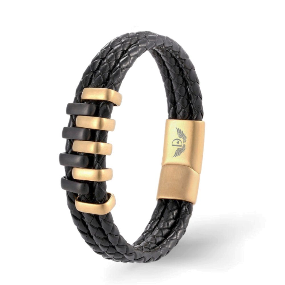 Lederarmband Leder Armband TRIPLE LAYER GOLD