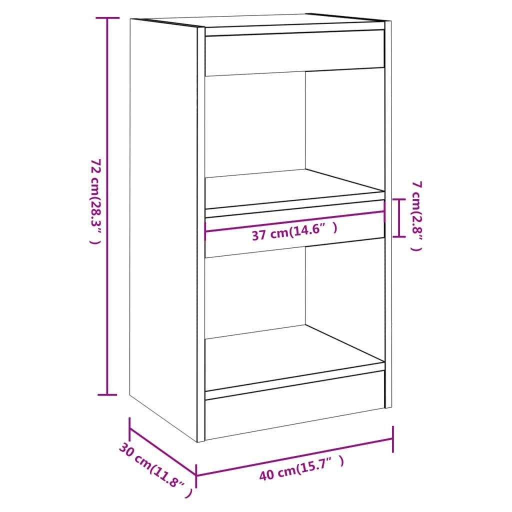 Eiche Bücherregal/Raumteiler Sonoma-Eiche 1-tlg. vidaXL Sonoma Bücherregal cm, 40×30×72