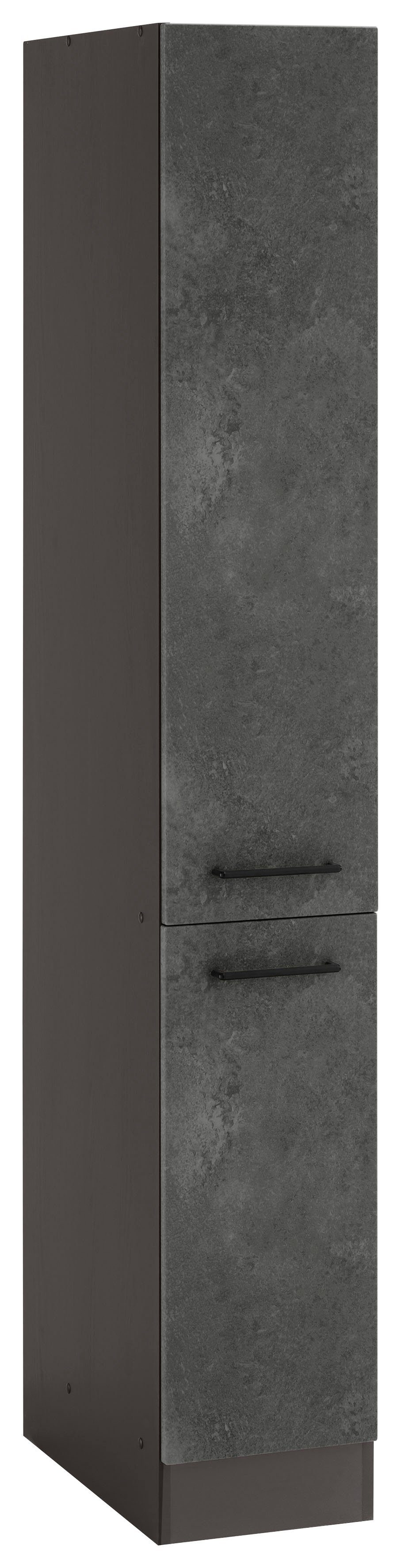 HELD MÖBEL Apothekerschrank Tulsa 30 cm breit, 200 cm hoch, mit 2 Auszügen, Metallgriff, MDF Front betonfarben dunkel | grafit