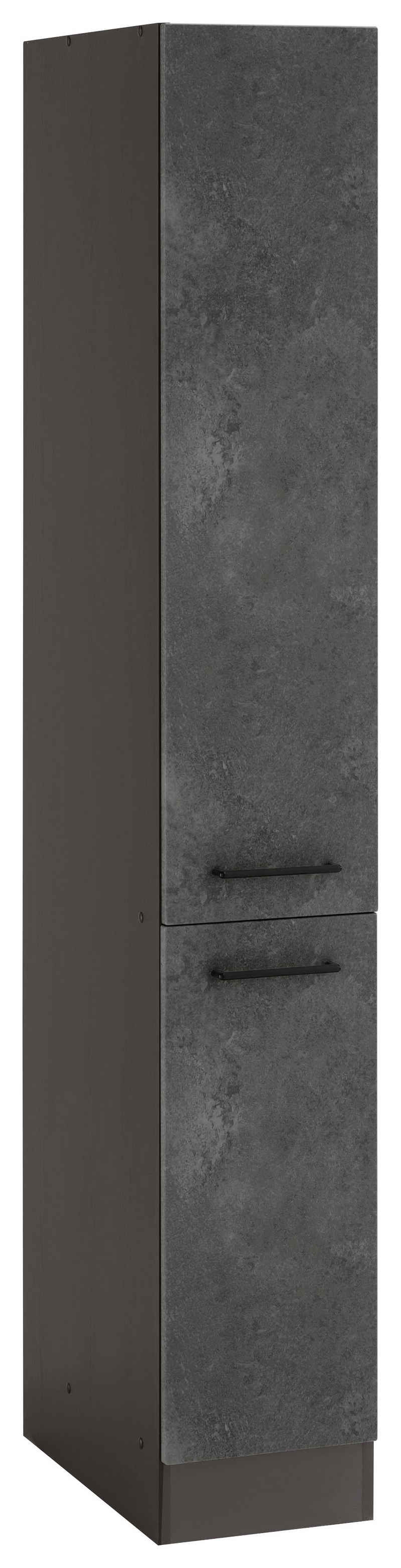 HELD MÖBEL Apothekerschrank »Tulsa« Breite 30 cm, Höhe 200 cm, 2 Auszügen, schwarzer Metallgriff, MDF Front