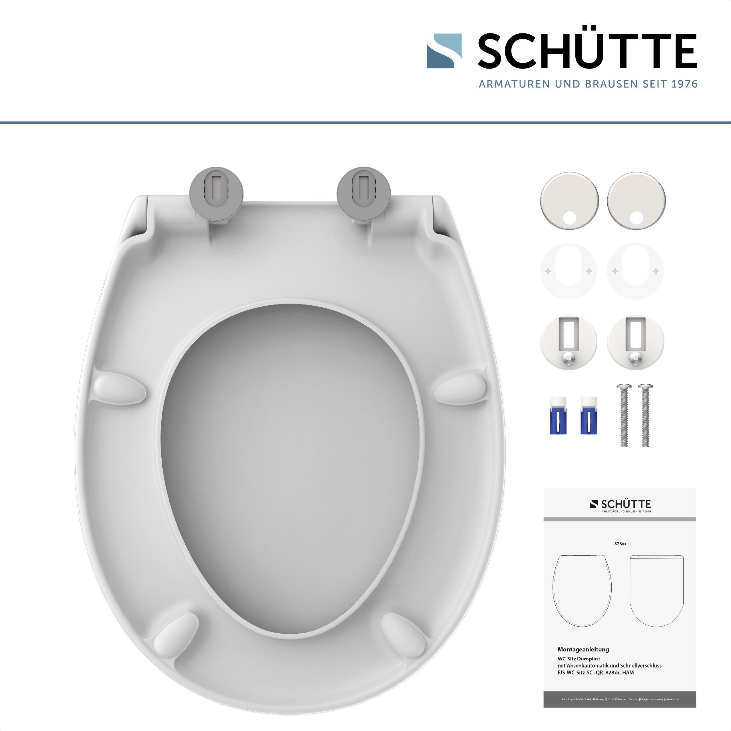 Schütte WC-Sitz Duroplast, WHITE PRO 1 (WC-Sitz, Befestigungsmaterial, Mont günstig online kaufen