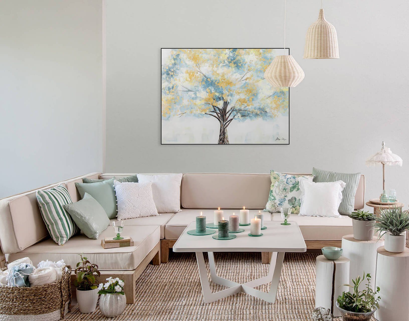 KUNSTLOFT Gemälde Blooming Giant 100x75 cm, Wohnzimmer Wandbild 100% HANDGEMALT Leinwandbild