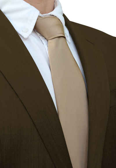 Fabio Farini Krawatte einfarbige Herren Schlips - Unicolor Krawatte in 6cm oder 8cm Breite (Unifarben) Breit (8cm), Kupfer perfekt als Geschenk