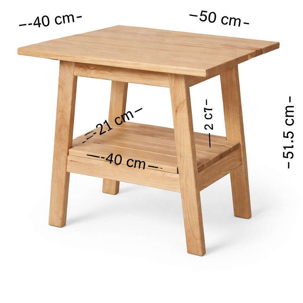 bv-vertrieb Beistelltisch Kindertisch 50x40x50 Beistelltisch Eiche geölt Kindergartentisch #4503, Eiche massiv