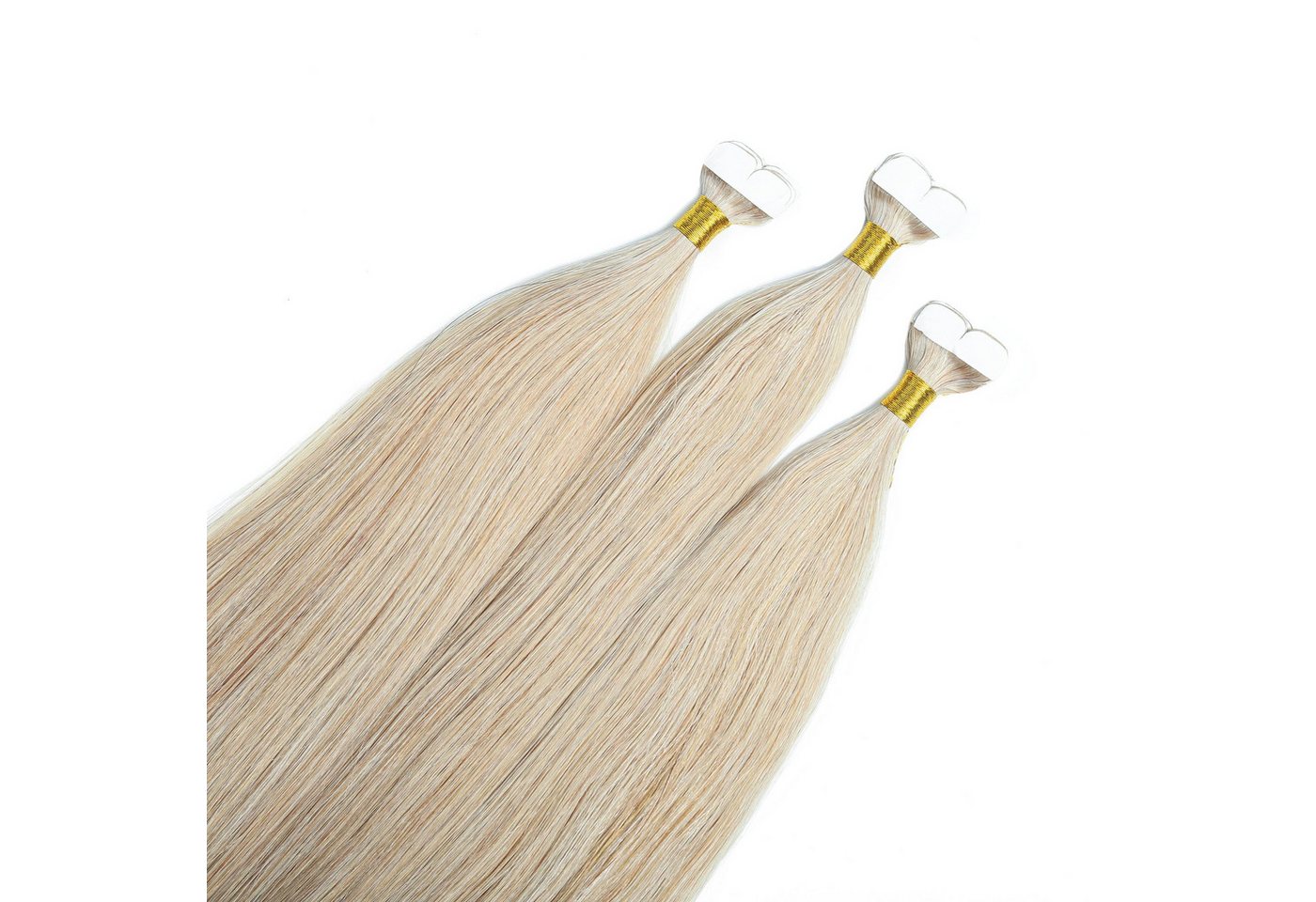 hair2heart Echthaar-Extension Premium Mini Tape Extensions #10/1 Hell-Lichtblond Asch 50cm