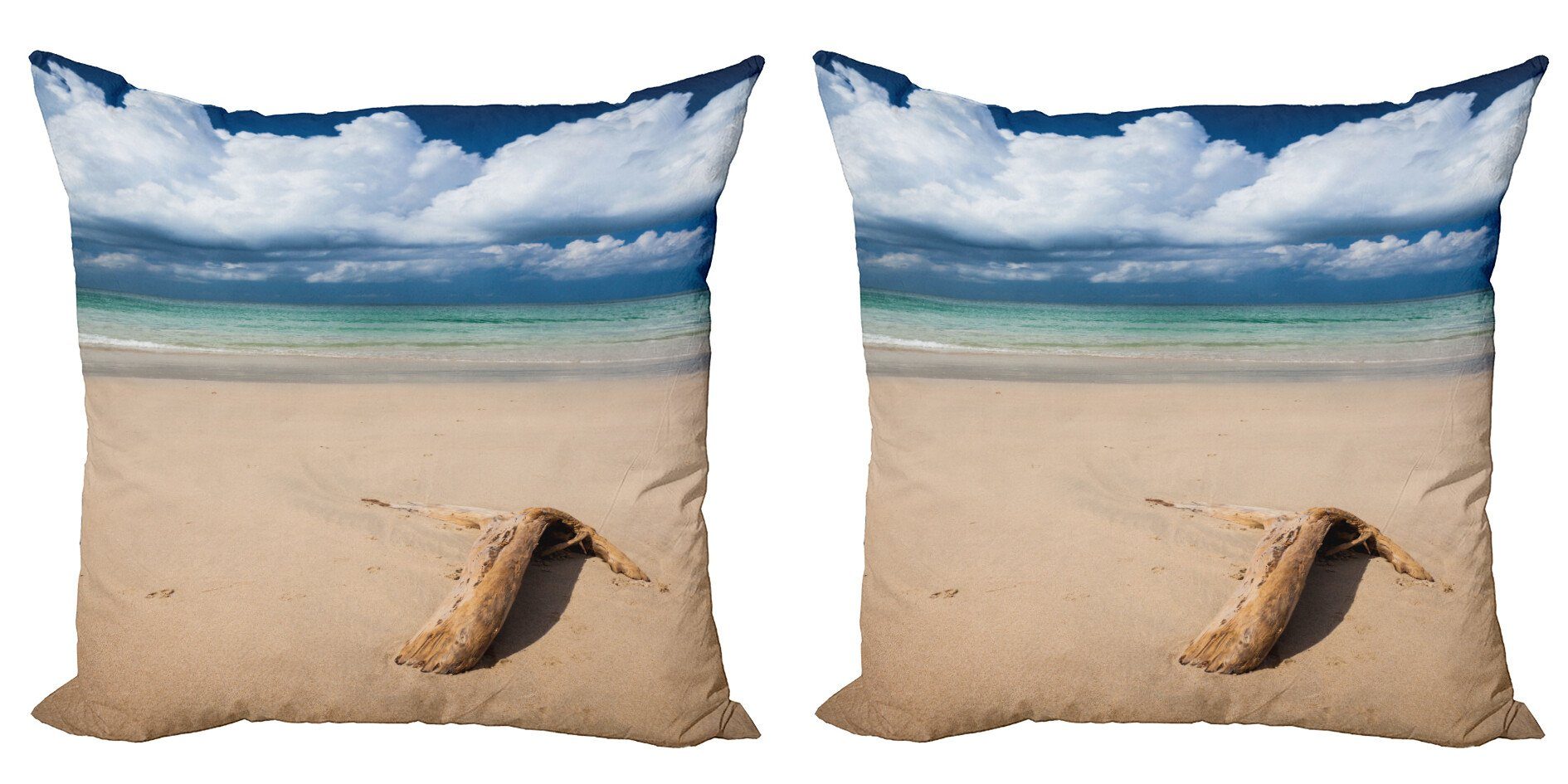 Kissenbezüge Modern Accent Doppelseitiger Digitaldruck, Abakuhaus (2 Stück), Digital Sandy Beach und Wolken