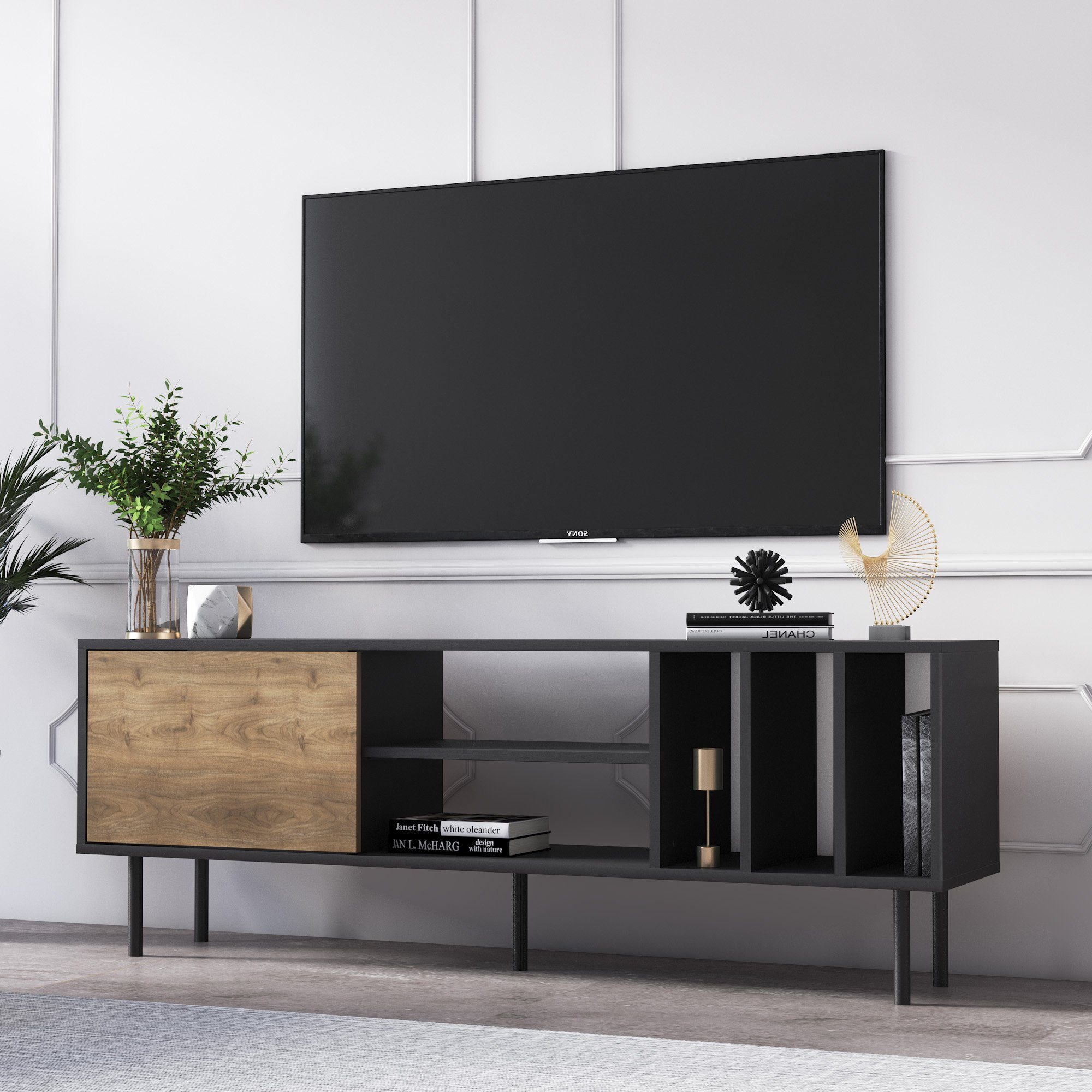 DEMA Home TV-Schrank Lowboard Hera, Breite 160 cm, Fernseher bis zu 32-70 Zoll
