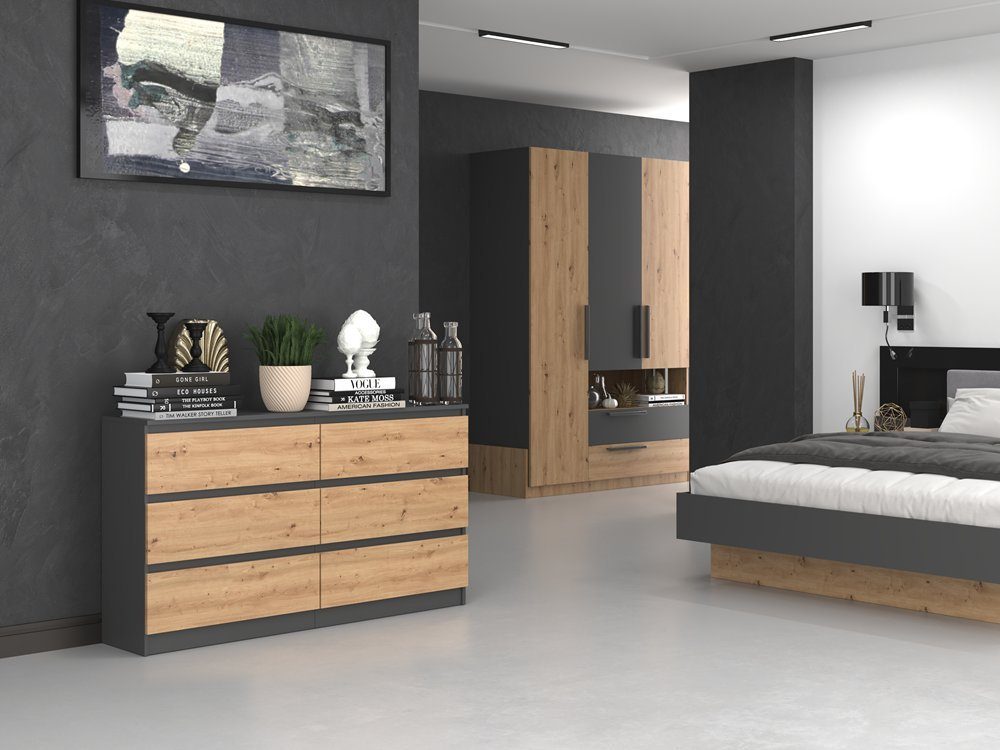 ibonto Kommode Multifunktionales Sideboard für Wohnzimmer, Schlafzimmer Kommode – Bild 3 von 5