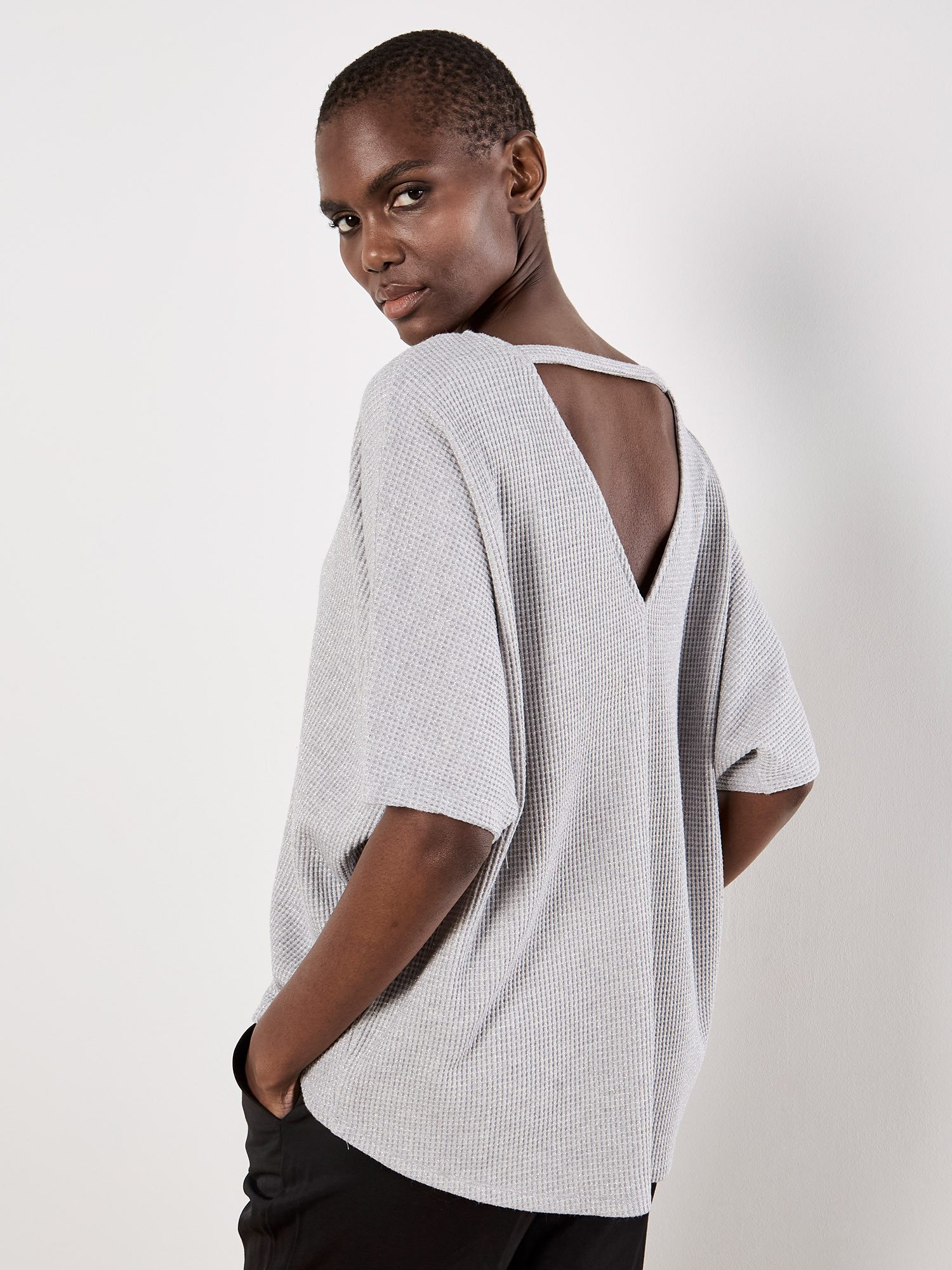 Apricot Fledermausshirt Fledermaustop mit V-Ausschnitt hinten günstig online kaufen