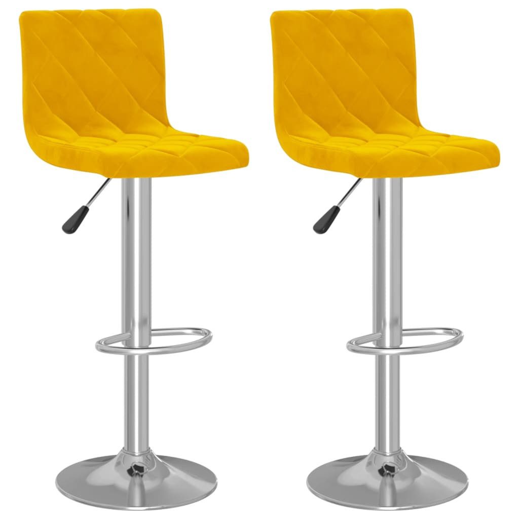 Barhocker Barhocker 2 Stk. Senfgelb Samt