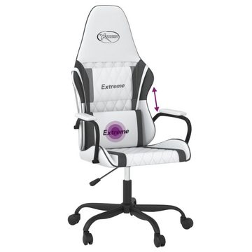 vidaXL Gaming-Stuhl Gaming-Stuhl mit Massagefunktion Weiß und Schwarz Kunstleder (1 St)