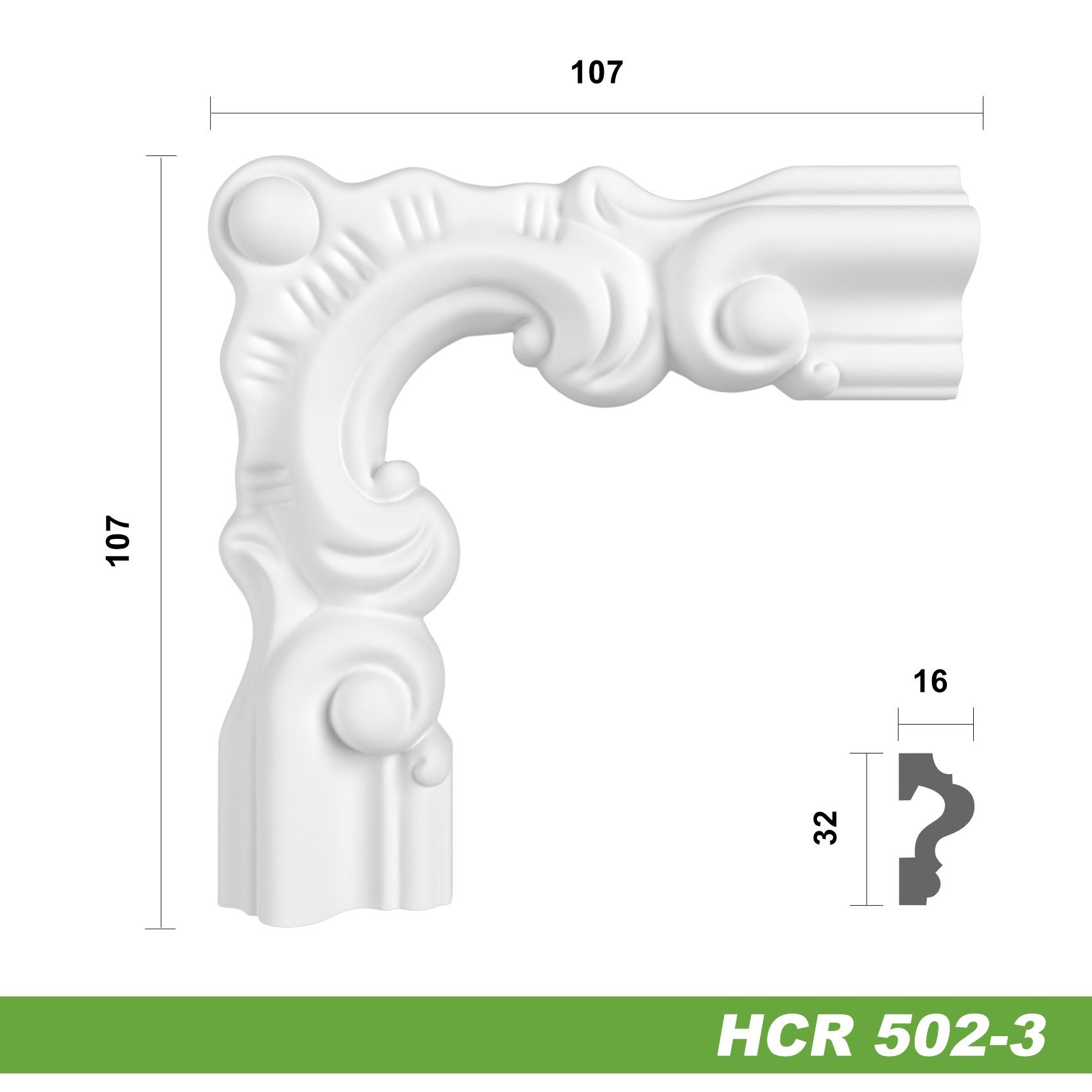 Hexim Zierleiste HCR502-3, 2 Ecken, HEXIM günstig online kaufen