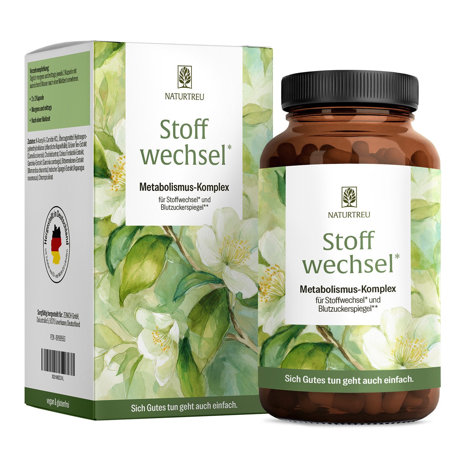 Naturtreu STOFFWECHSEL Kapseln, 120 er 120 St., 65 g, Durchdachte Entwicklung, Vegan, Laborgeprüft, Hochwertige Inhaltstoffe