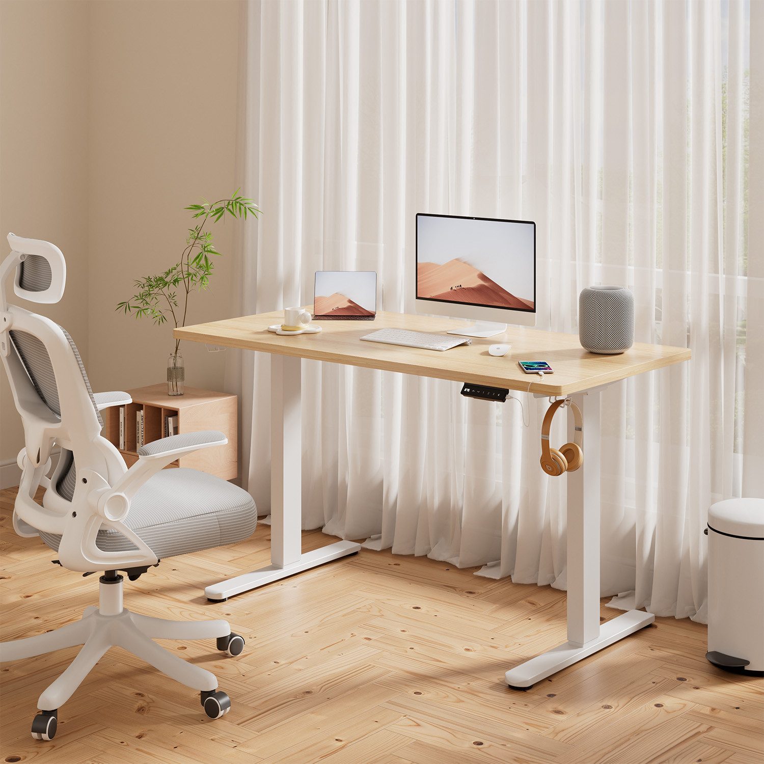 HOMALL Schreibtisch Höhenverstellbarer Elektrisch mit 25mm starker einteili günstig online kaufen