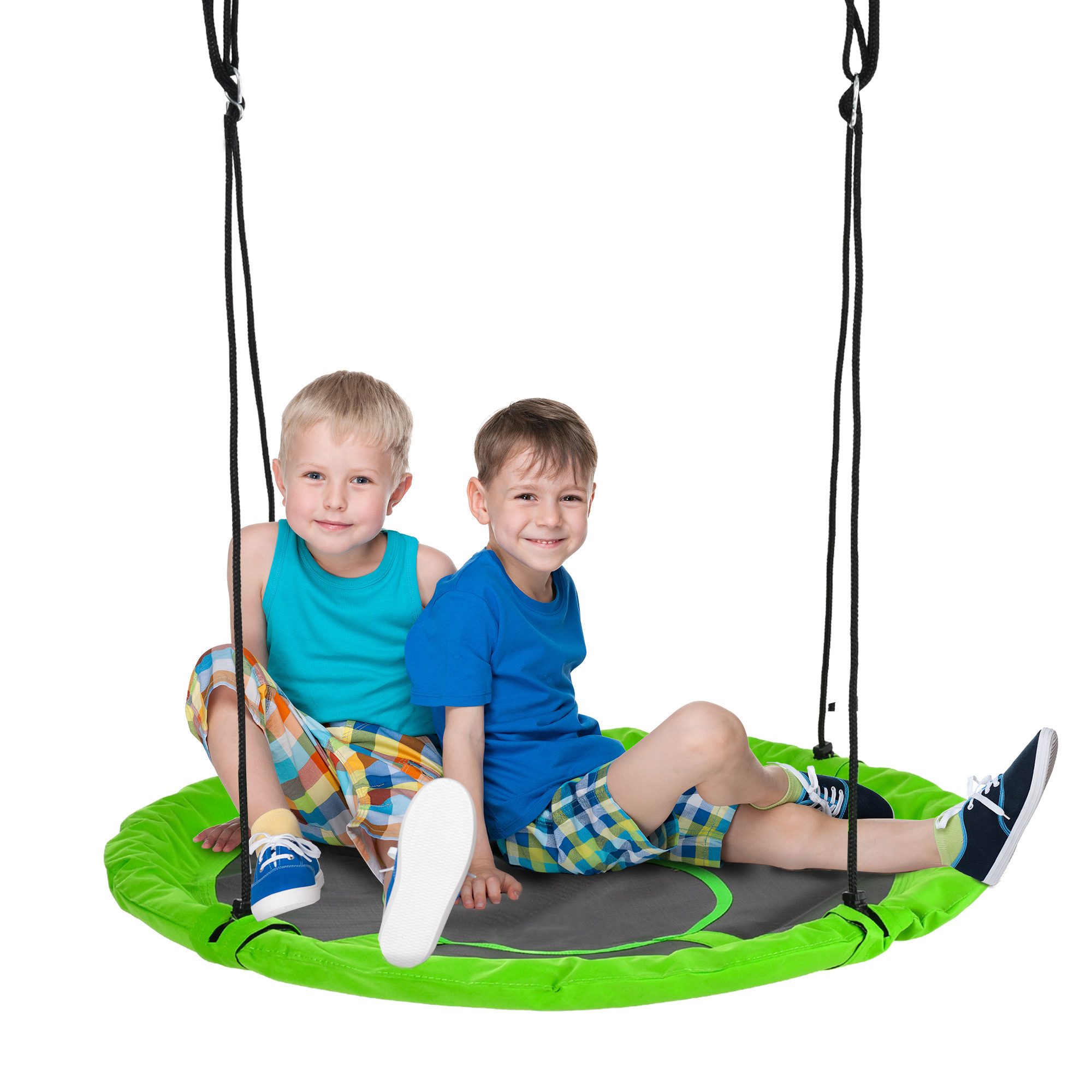 Outsunny Einzelschaukel Hängeschaukel bis 100 kg, (Tellerschaukel, 1-tlg., Kinderschaukel), für Garten, Balkon, Grün